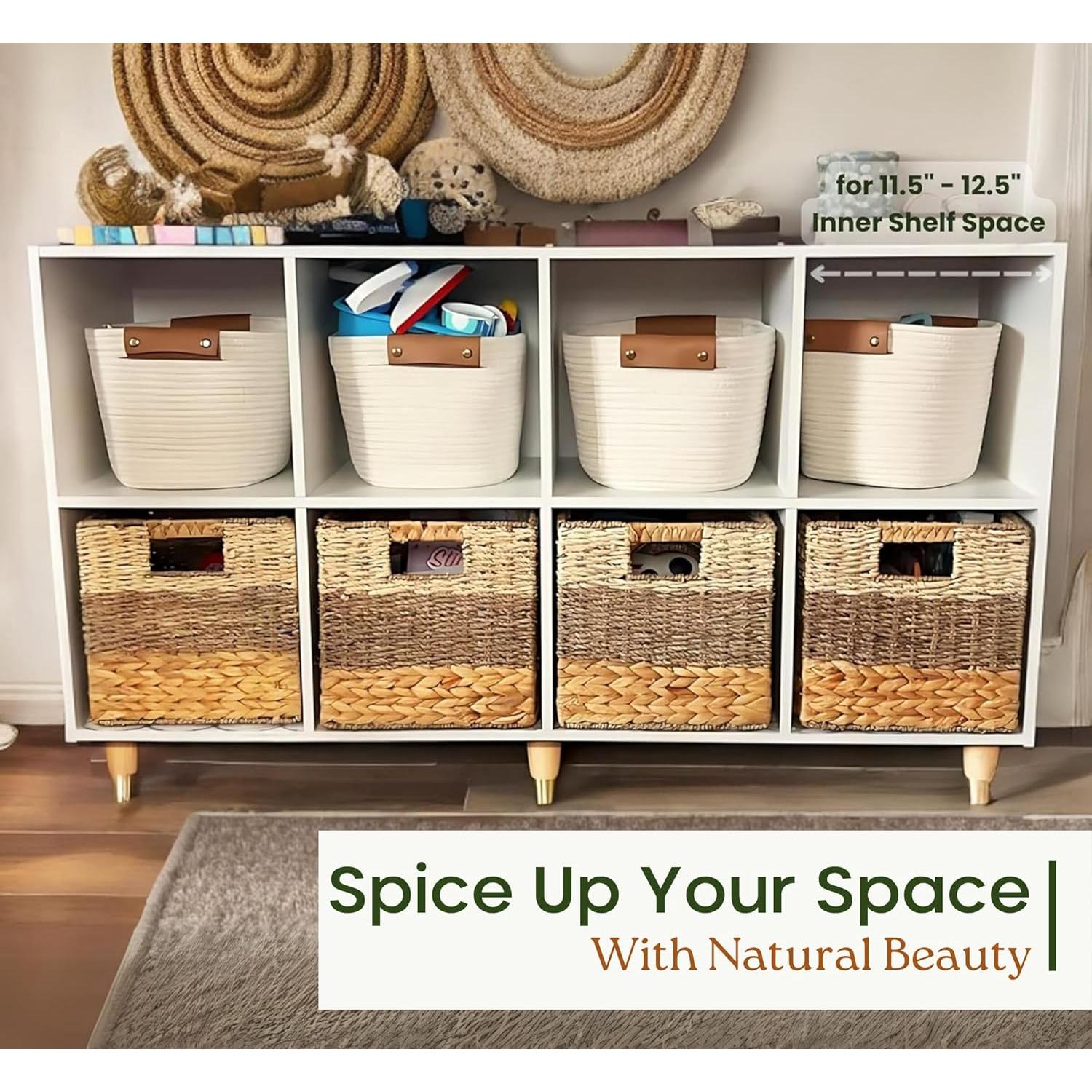 Cestas de Almacenamiento de Mimbre Natural Chi An Home 26.7cm - Paquete de 4