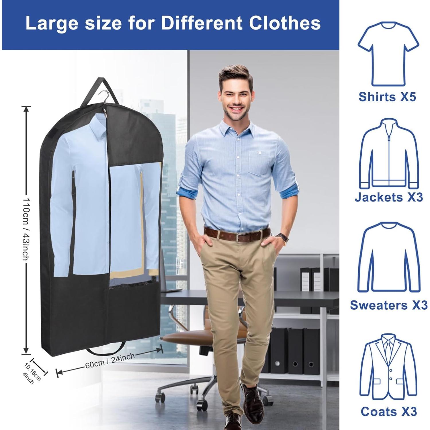 Bolsas de Ropa Colgantes Stykontin 3 Piezas 110 cm Negro