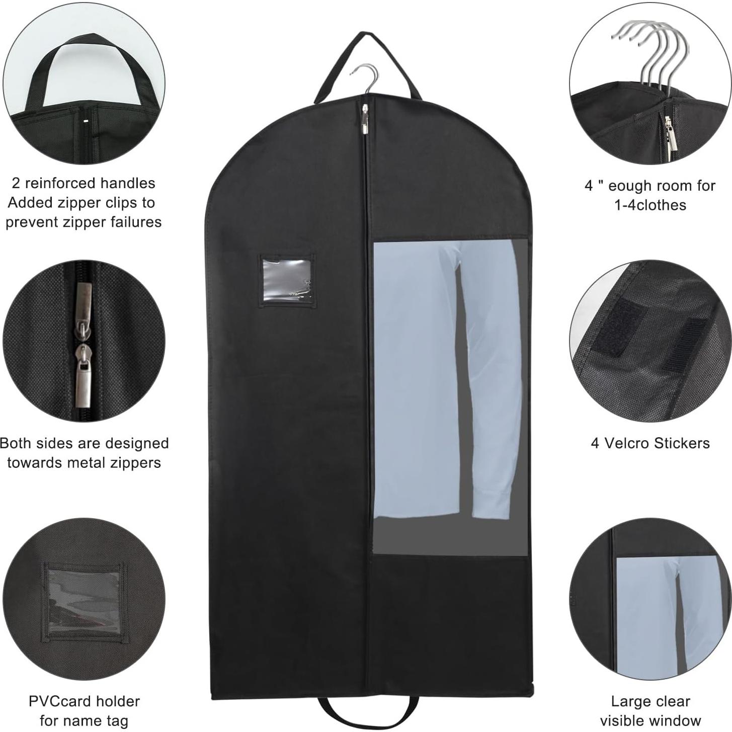 Bolsas de Ropa Colgantes Stykontin 3 Piezas 110 cm Negro