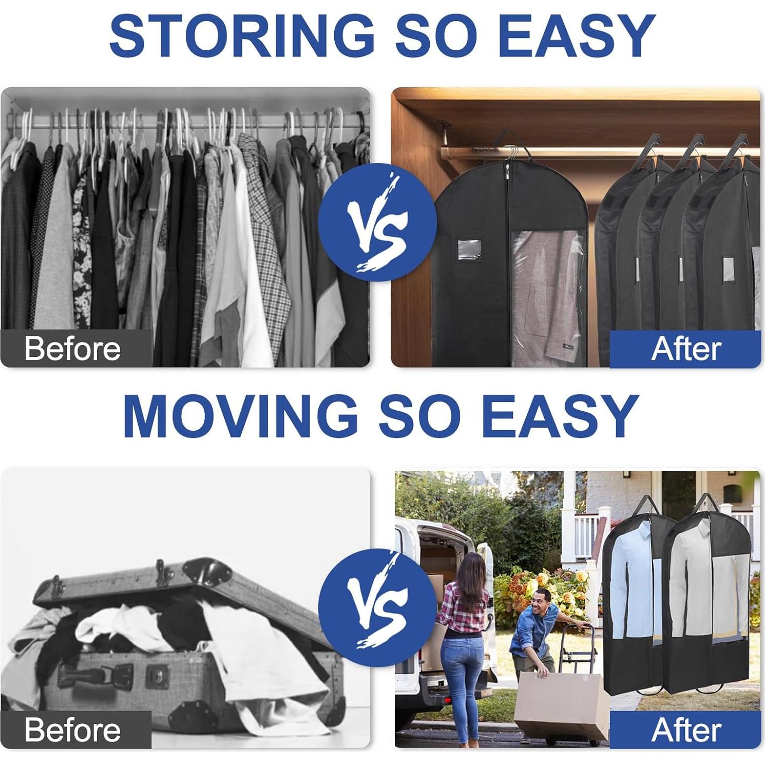 Bolsas de Ropa Colgantes Stykontin 3 Piezas 110 cm Negro