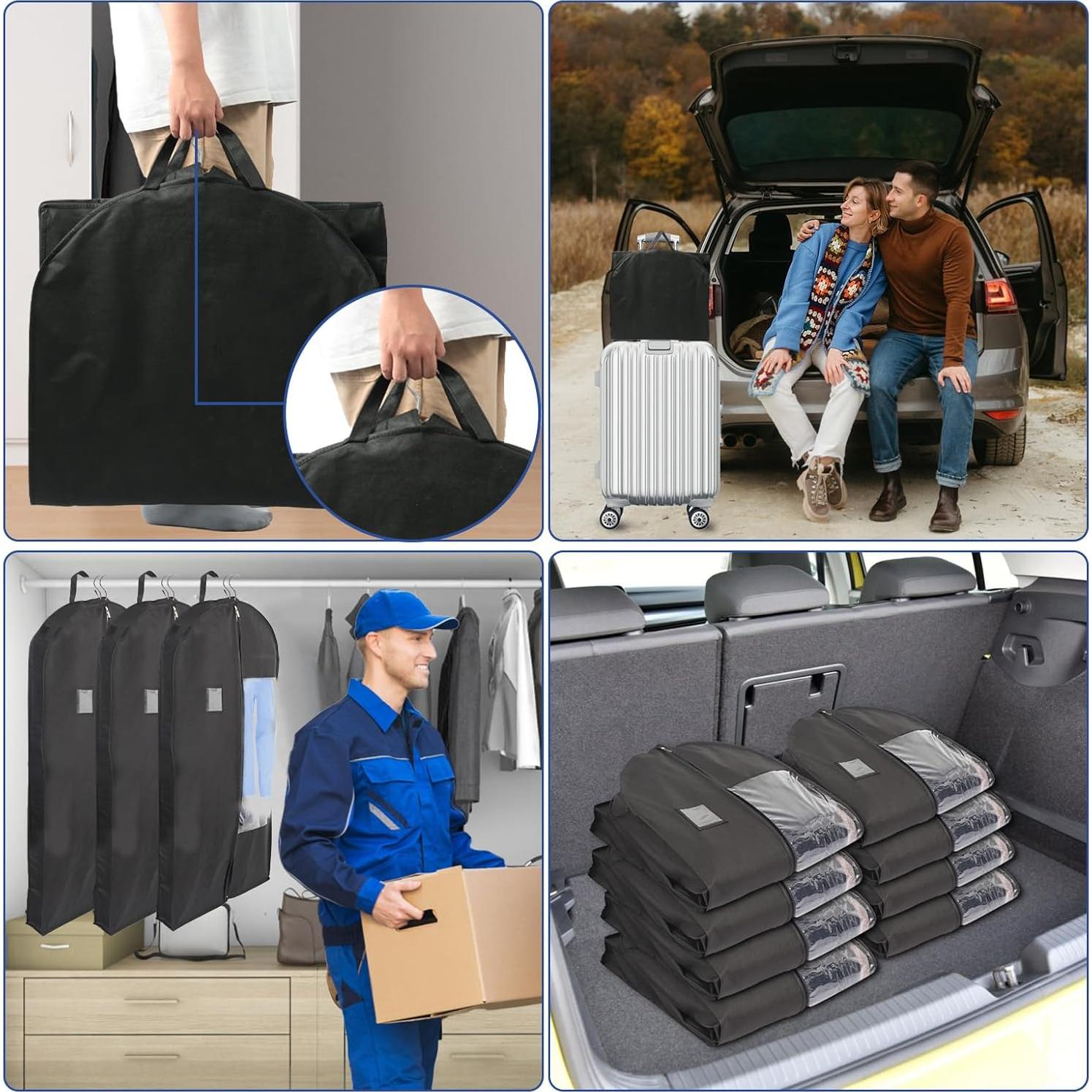 Bolsas de Ropa Colgantes Stykontin 3 Piezas 110 cm Negro