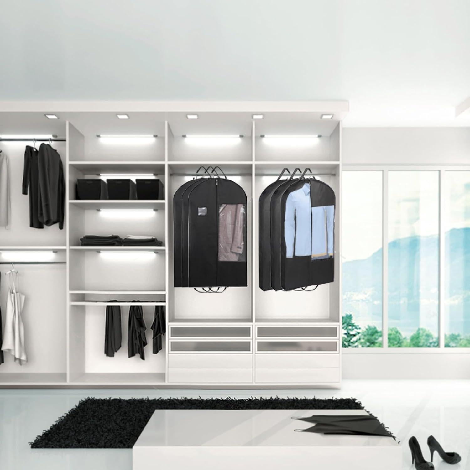 Bolsas de Ropa Colgantes Stykontin 3 Piezas 110 cm Negro