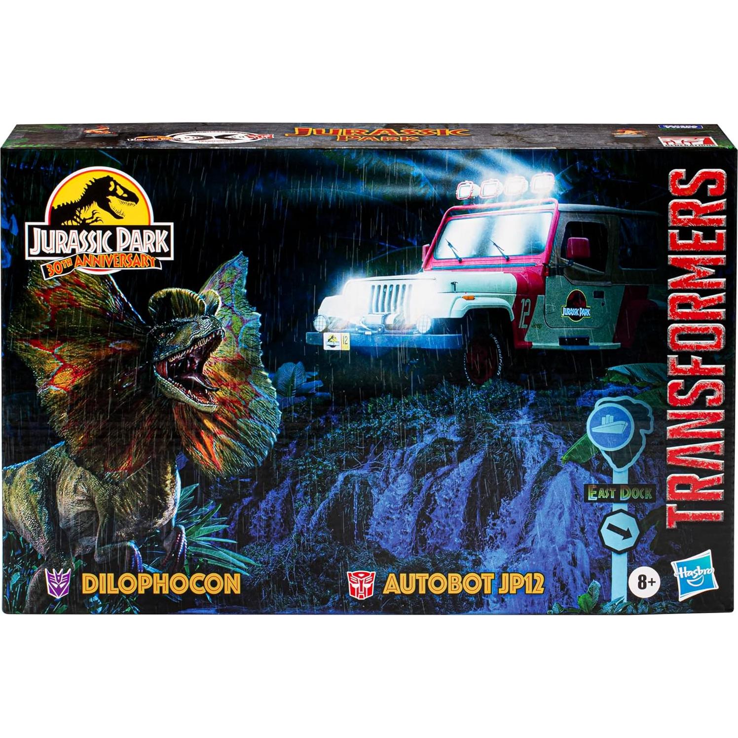 Transformers Jurassic Park x Hasbro Dilophocon y Autobot JP12