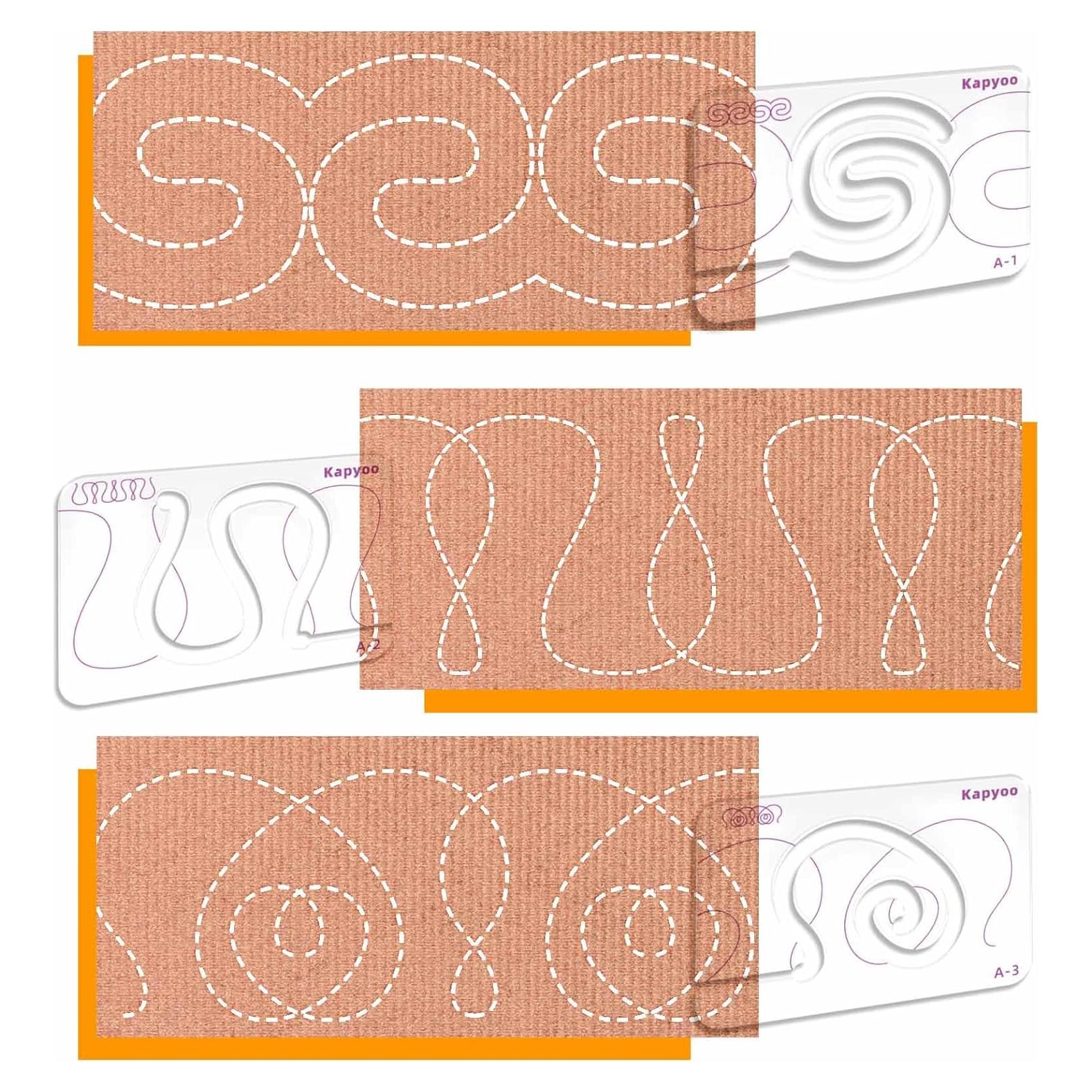 Plantillas de Acolchado Kapyoo 25 Serie A - 3 Piezas Antideslizantes