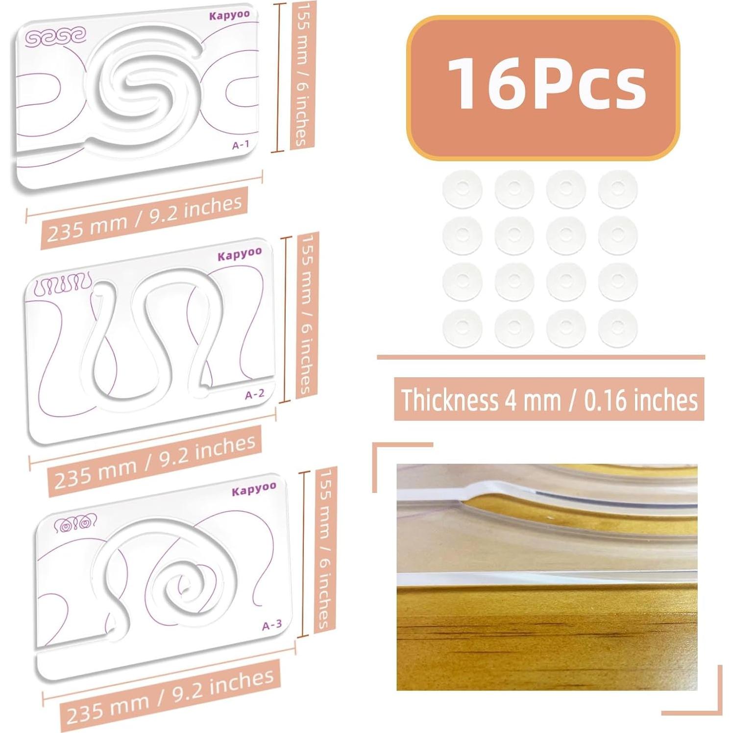 Plantillas de Acolchado Kapyoo 25 Serie A - 3 Piezas Antideslizantes