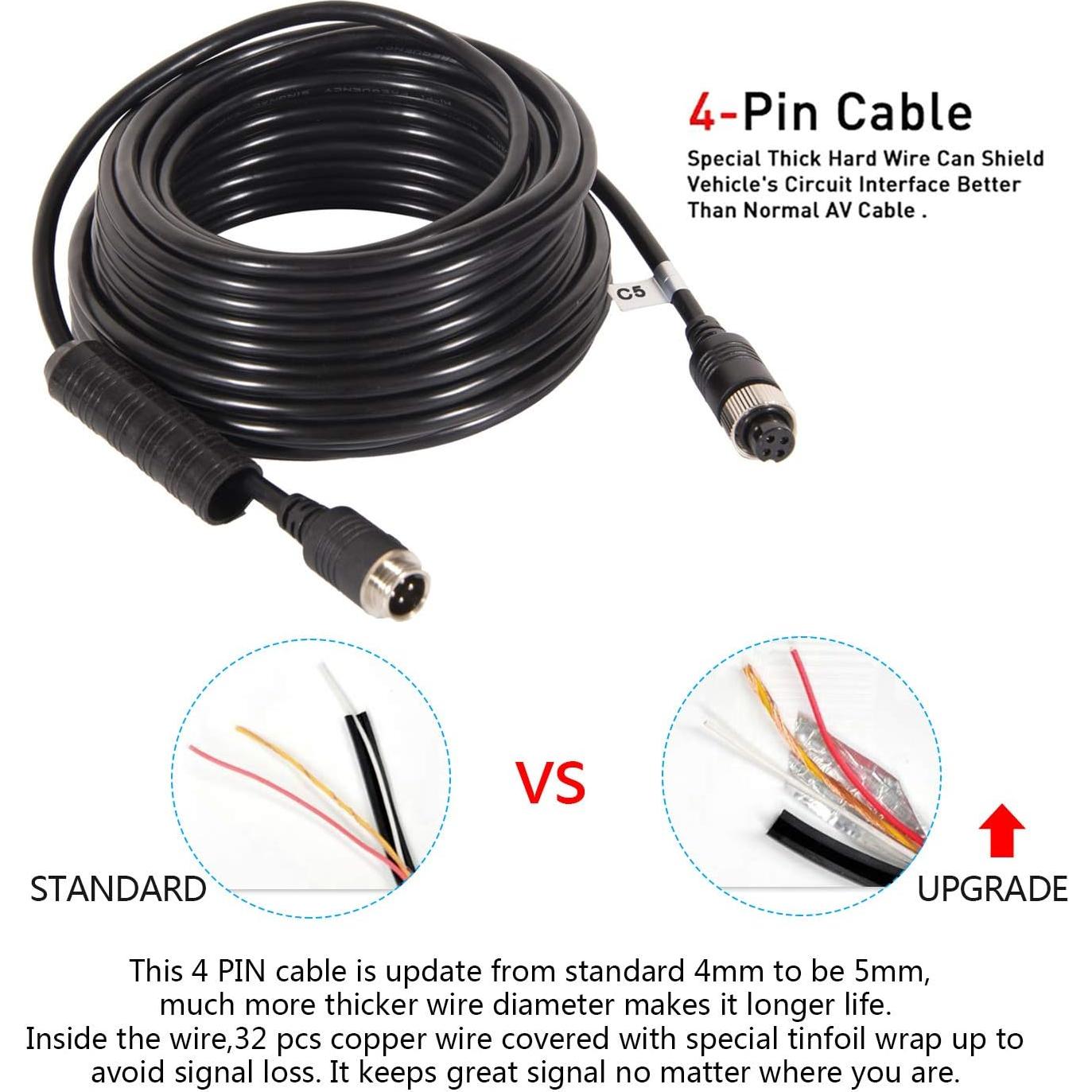 Cable de Extensión 4PIN DALLUX 5m para Cámara de Respaldo