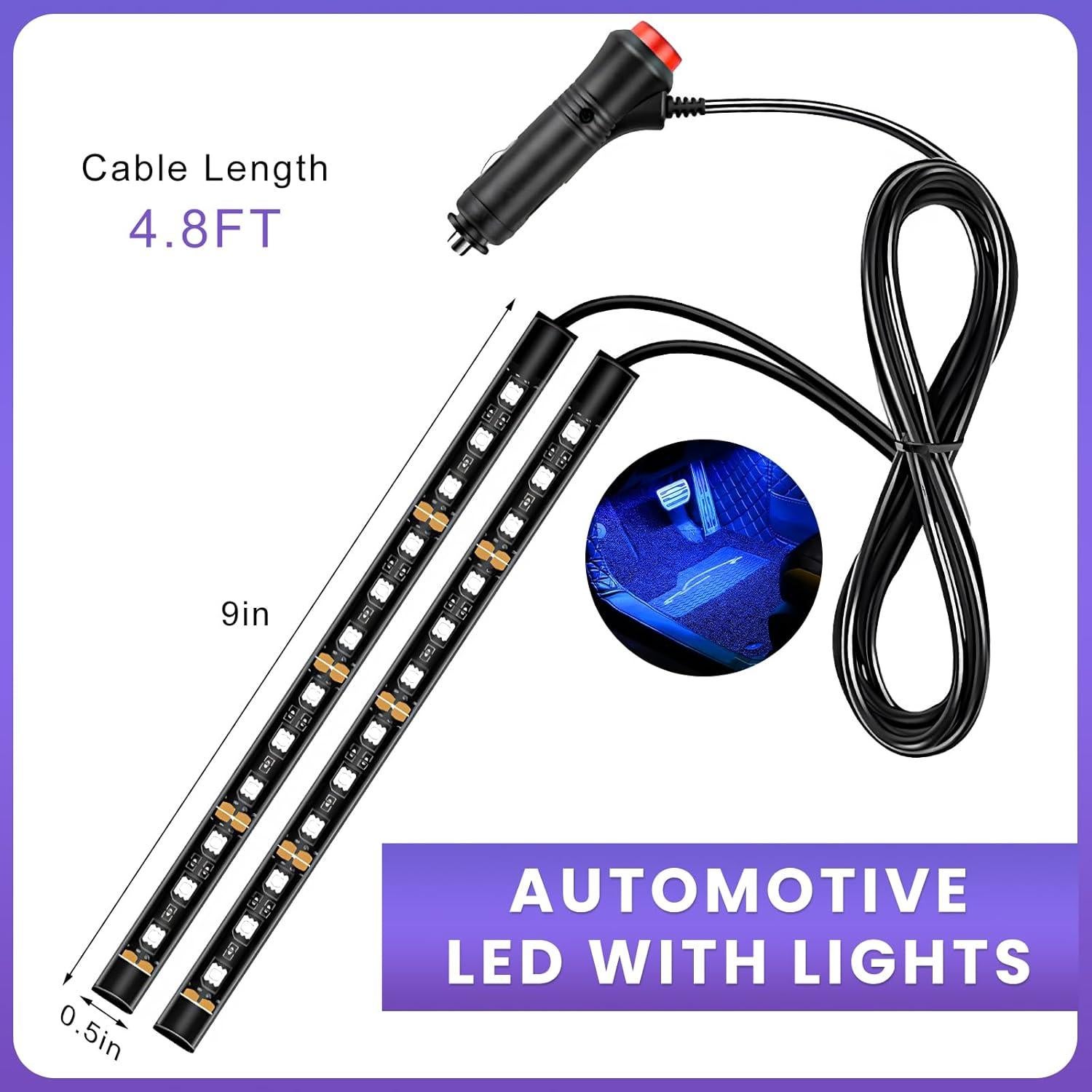 Tira de LED FSTURIOS para coche 12V 24 LEDs RGB Azul