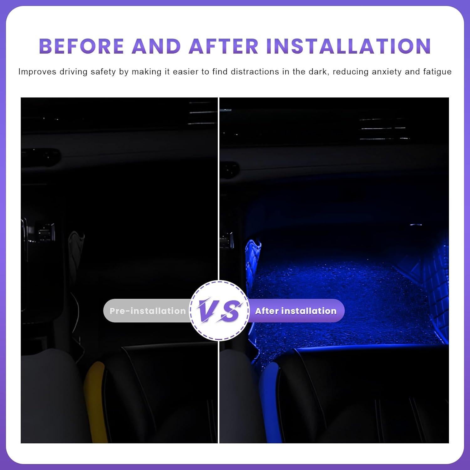 Tira de LED FSTURIOS para coche 12V 24 LEDs RGB Azul