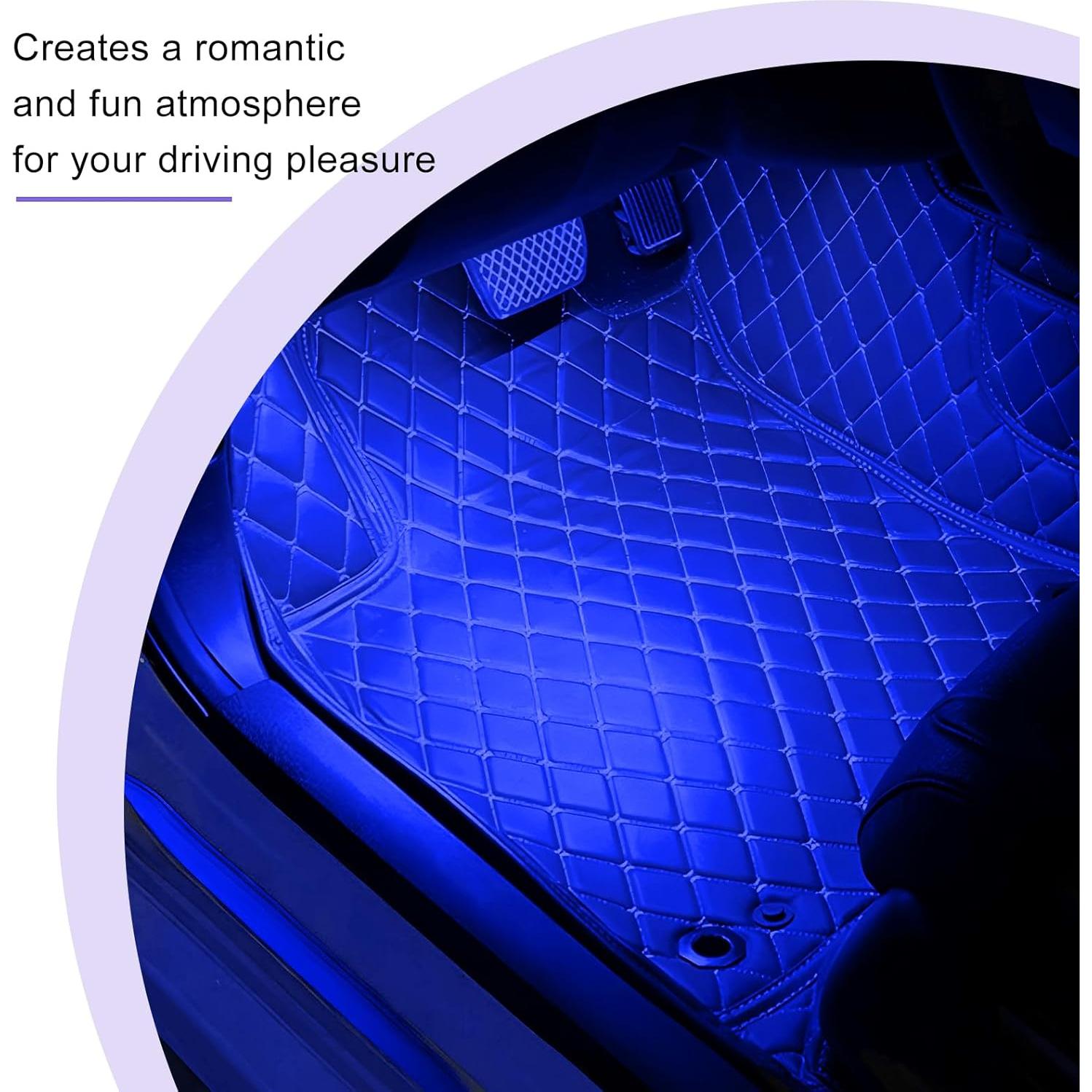 Tira de LED FSTURIOS para coche 12V 24 LEDs RGB Azul