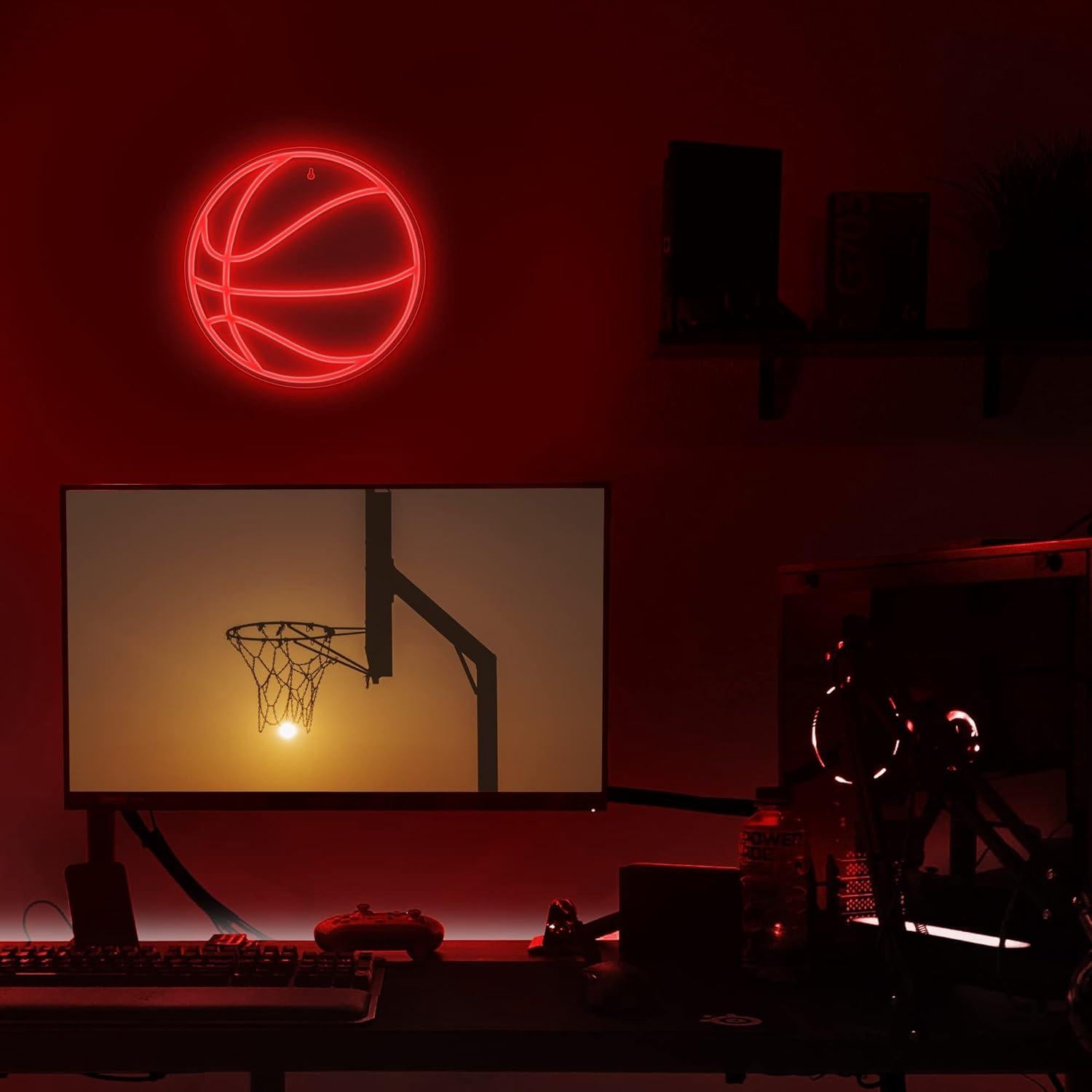 Luz de Neón Lumoonosity Baloncesto 32 cm LED Rojo