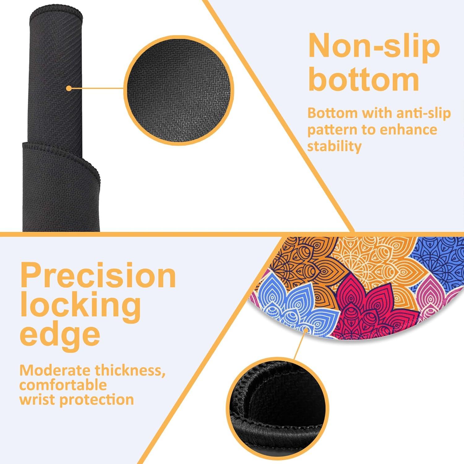 Alfombrilla de Escritorio Redonda KOAIWPAE Floral Étnica 22.35 cm