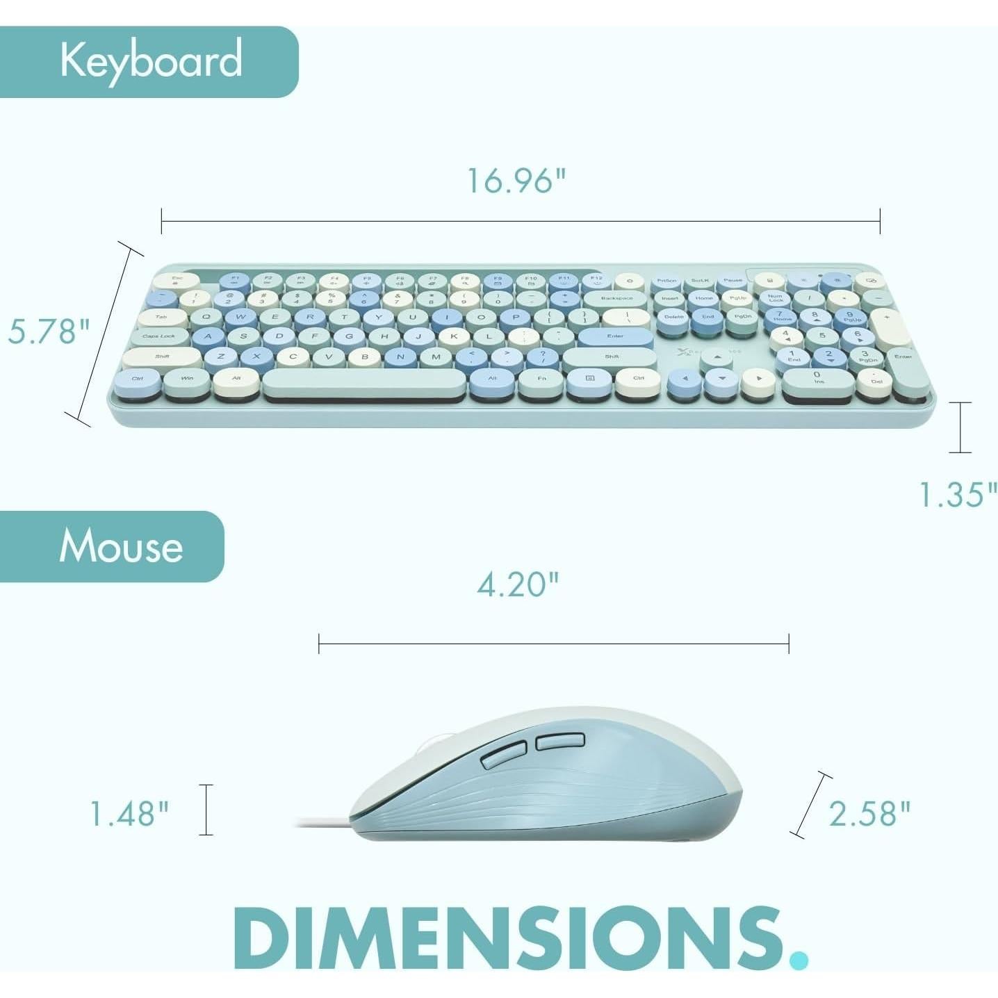 Combo Teclado y Ratón X9 Retroiluminado Azul Pastel 109 Teclas