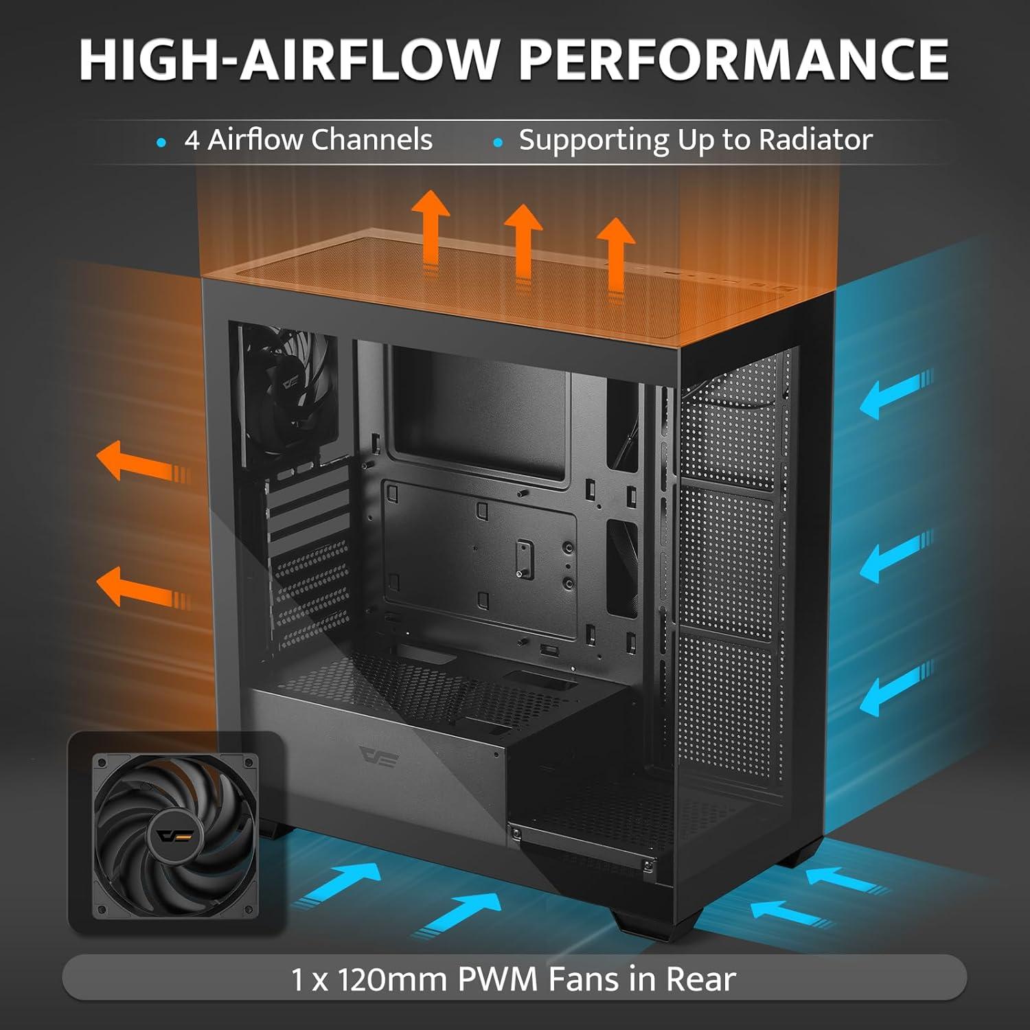 Caja de PC ATX darkFlash DS900 con Ventilador PWM Sin LED
