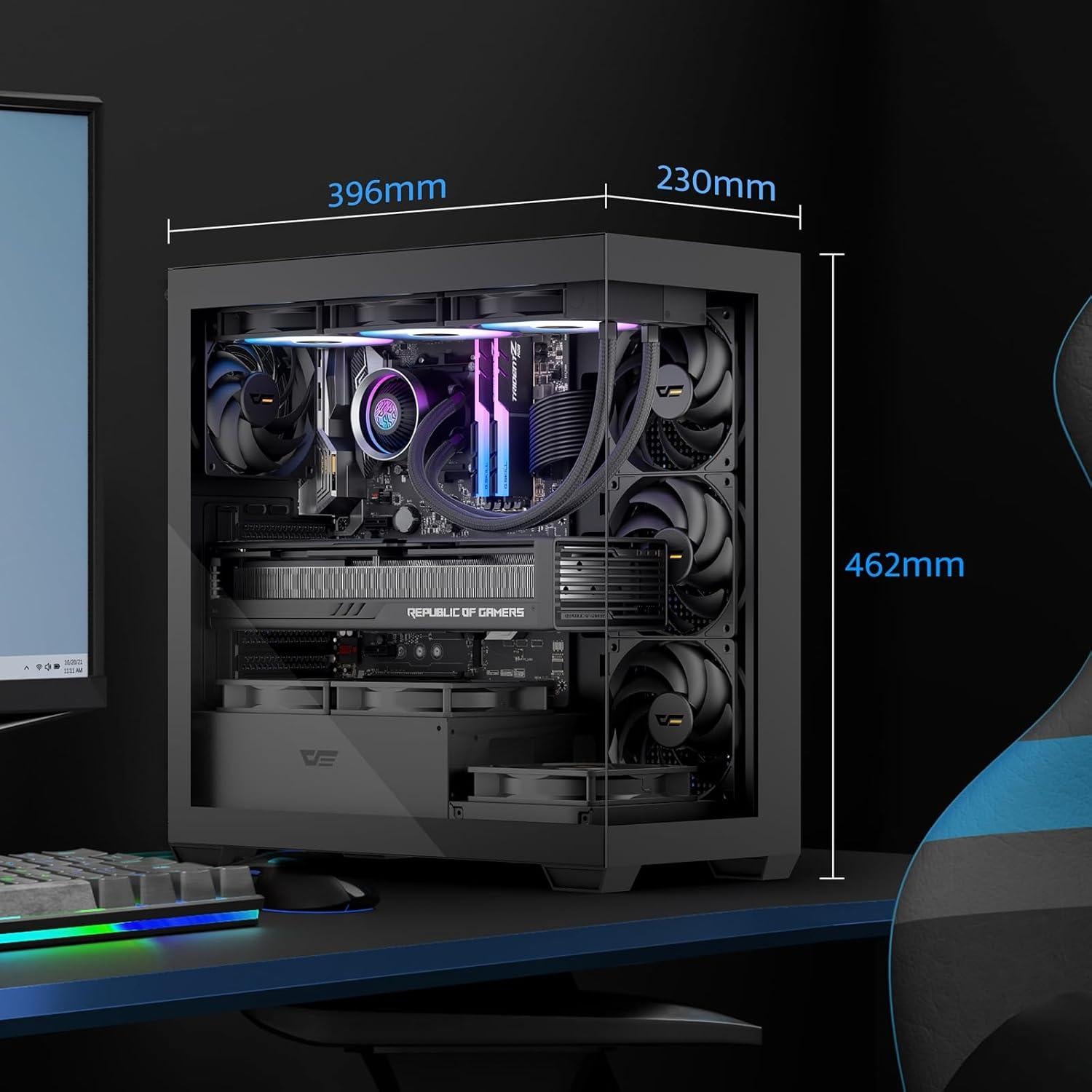 Caja de PC ATX darkFlash DS900 con Ventilador PWM Sin LED