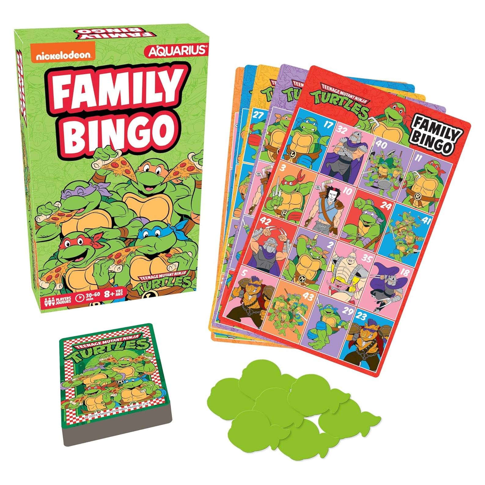 Juego de Bingo Tortugas Ninja AQUARIUS - 18 Tarjetas - 2-18 Jugadores