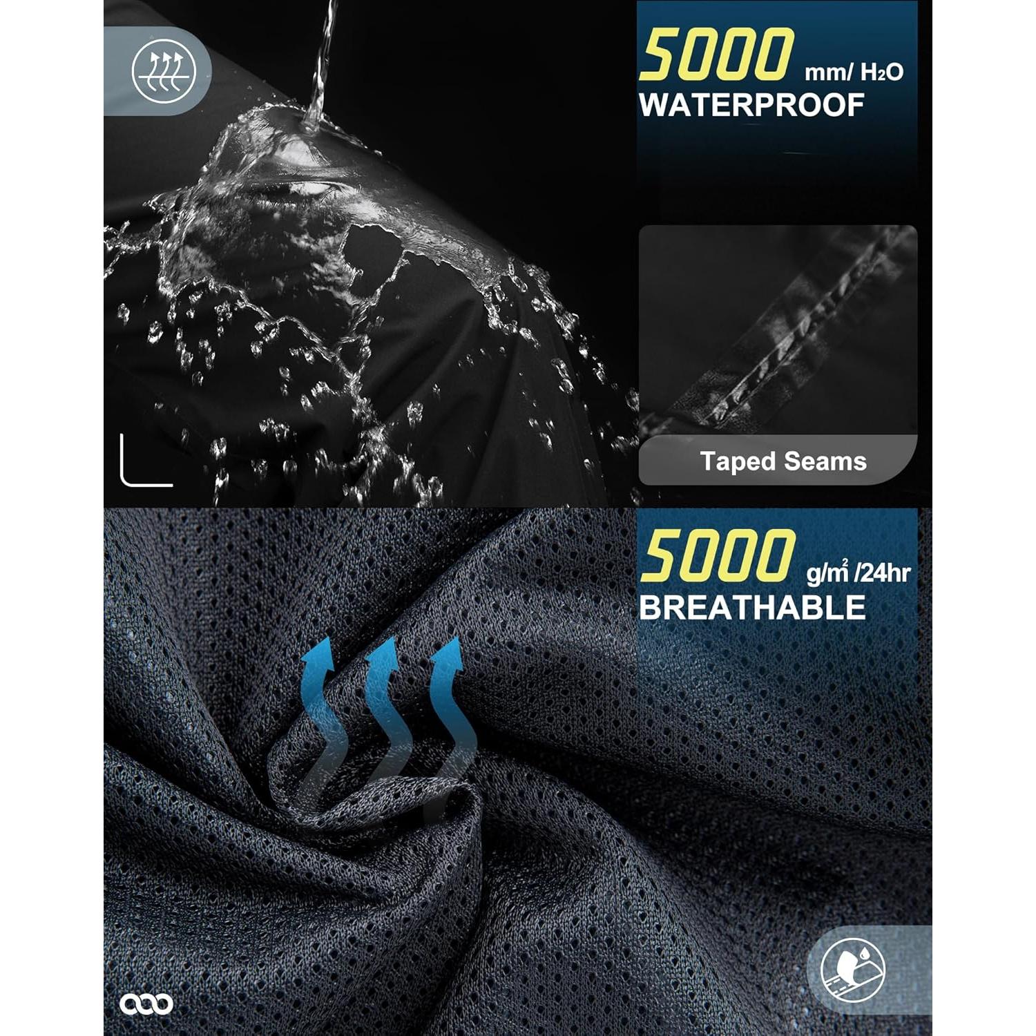 Pantalones de Lluvia Impermeables para Hombre 33,000 pies - Negro