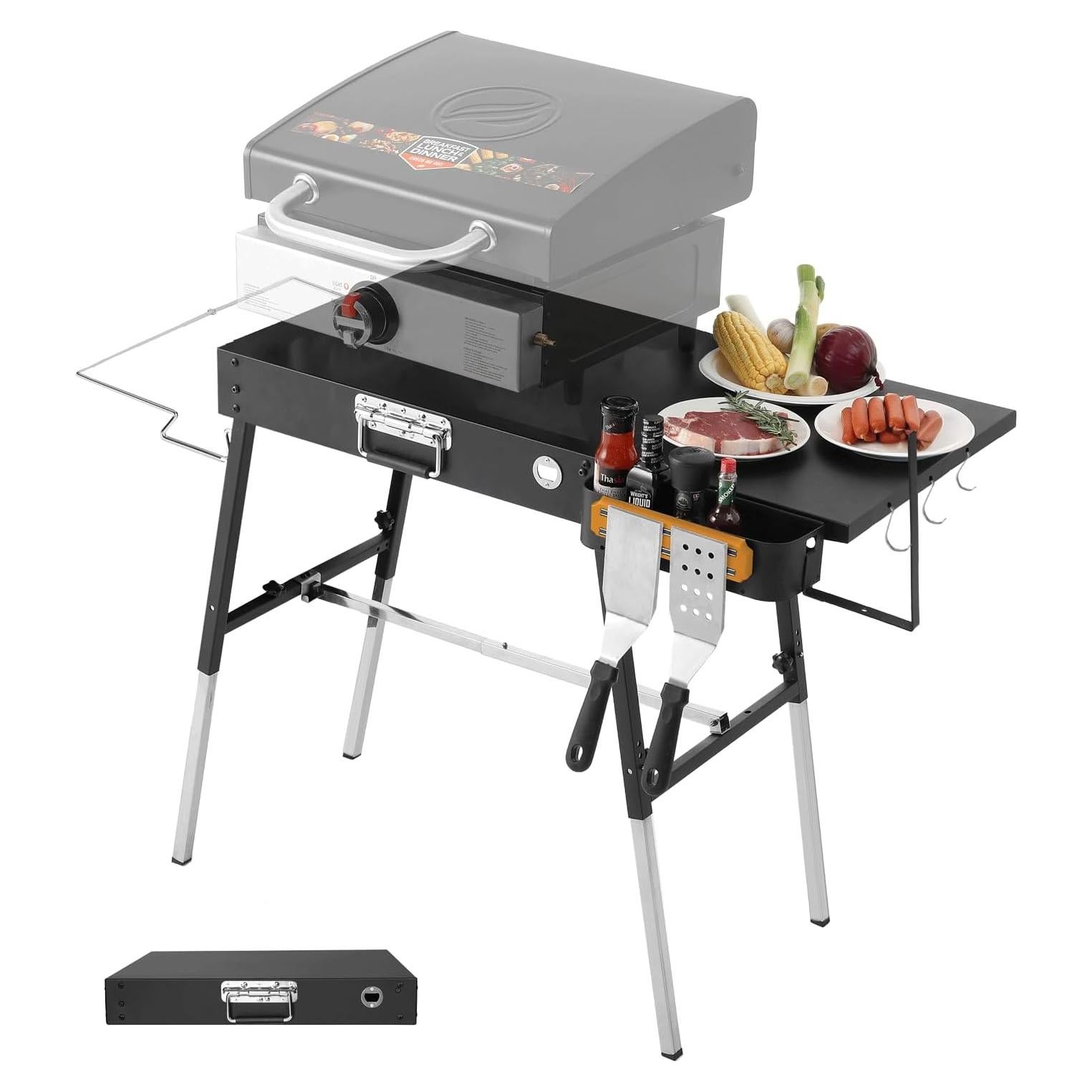 Mesa de Parrilla Portátil FOZHUANWU GT45 Plegable 3 Alturas