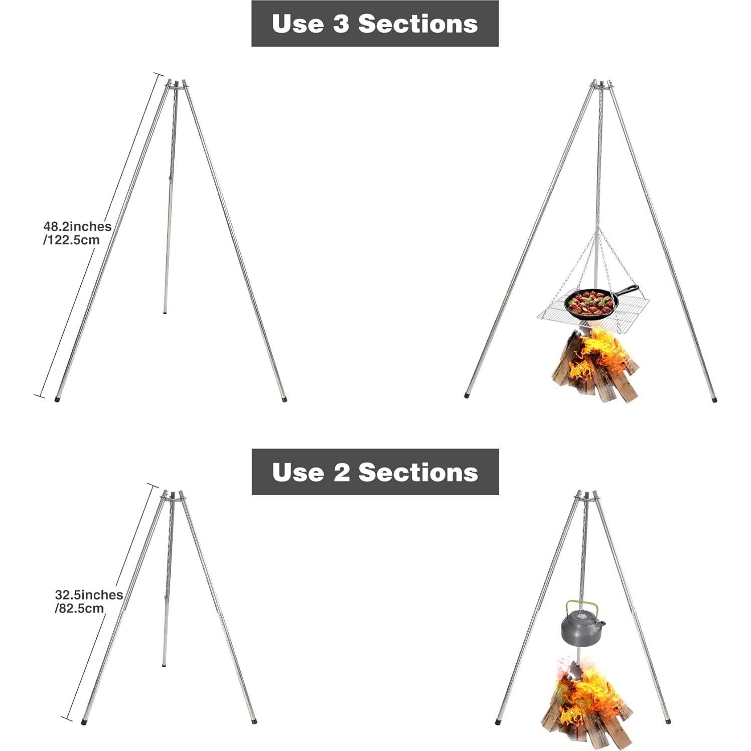 Parrilla de trípode Lineslife de acero inoxidable 35.1 cm