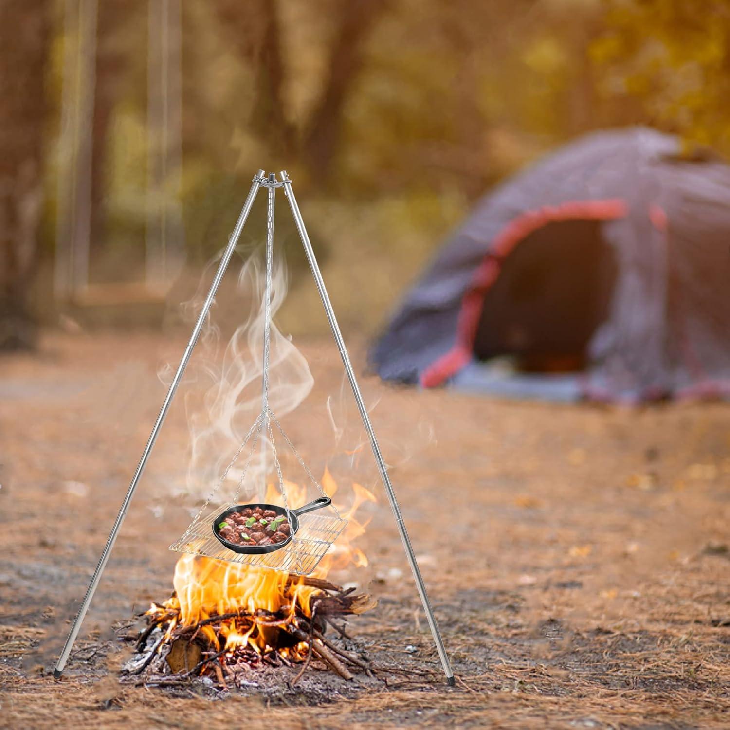 Parrilla de trípode Lineslife de acero inoxidable 35.1 cm