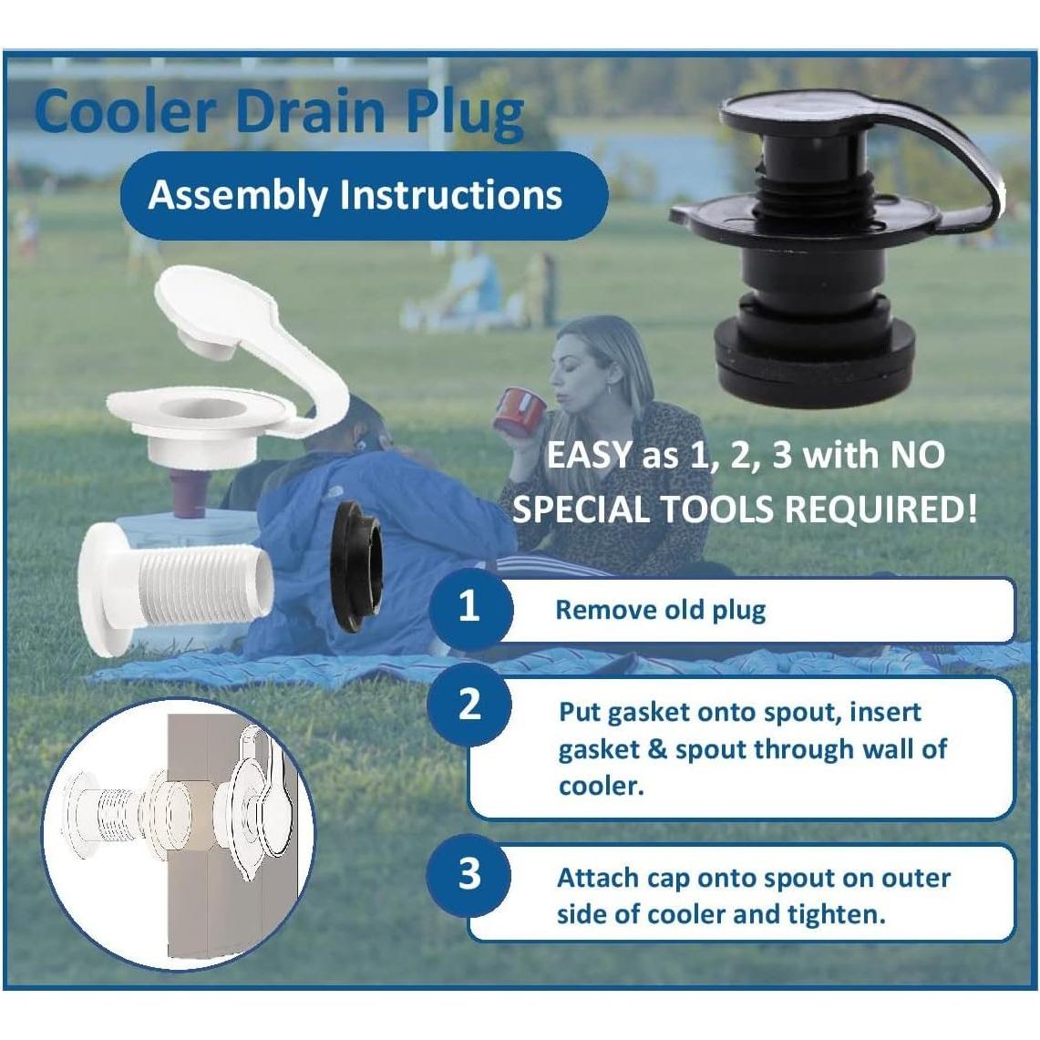 Conjunto de tapón de drenaje JSP para enfriadores Coleman 50-82 qt