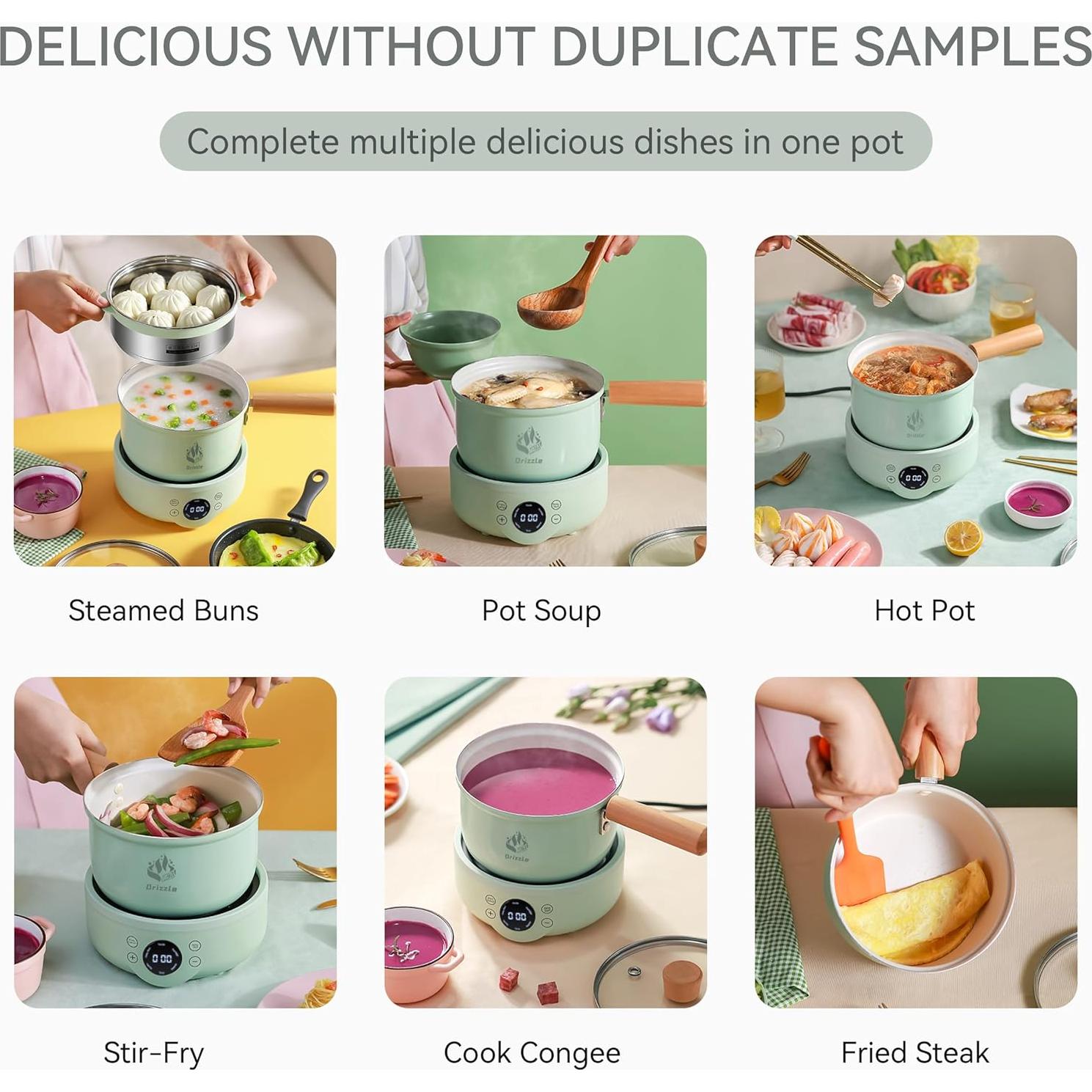 Cocedor Eléctrico Drizzle DP10-G 1.8L Antiadherente Verde