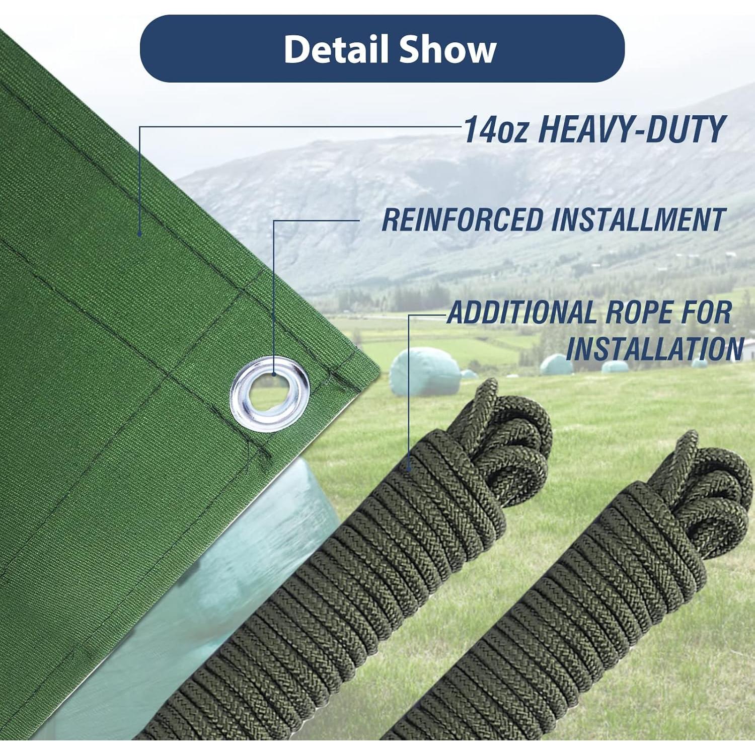 Lona de Lienzo 5x7 Ezcasch Resistente al Agua 22 Mil Verde