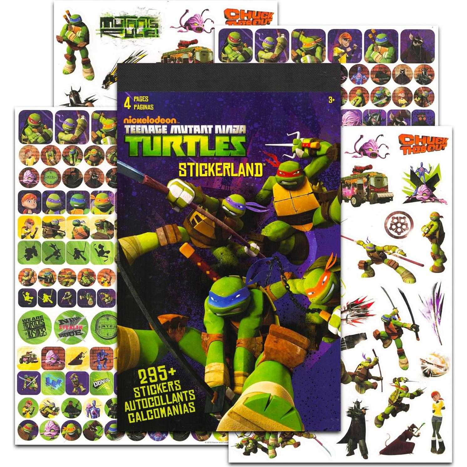 Conjunto Stickers Tortugas Ninja Bendon 350 Piezas Niños