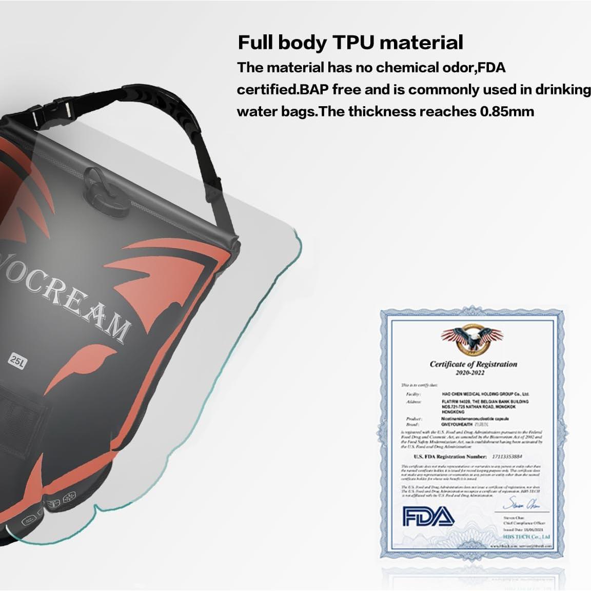 Bolsa de Ducha Solar Portátil Wocream 25L con Cabezal On/Off