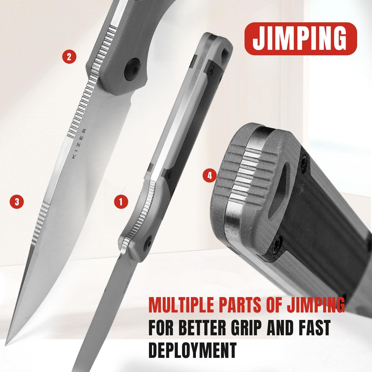 Cuchillo de Hoja Fija Kizer Militaw D2 con Funda 20.77cm