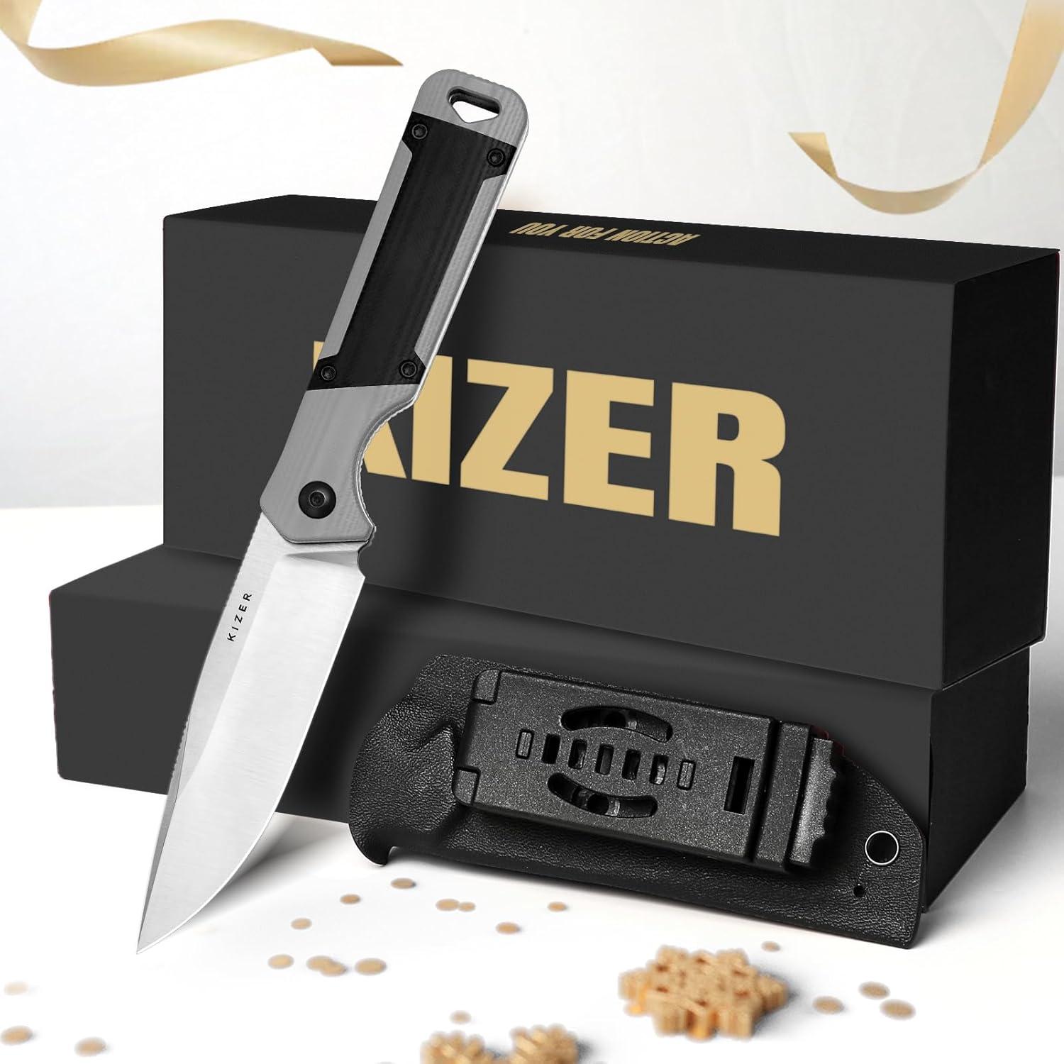 Cuchillo de Hoja Fija Kizer Militaw D2 con Funda 20.77cm