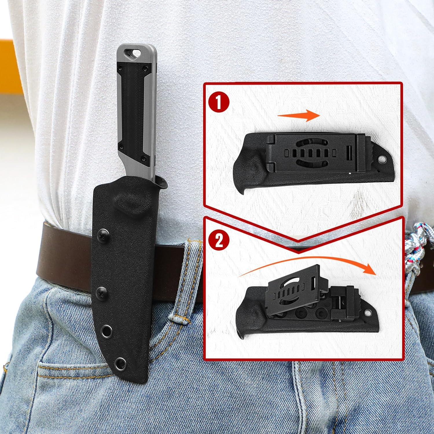 Cuchillo de Hoja Fija Kizer Militaw D2 con Funda 20.77cm