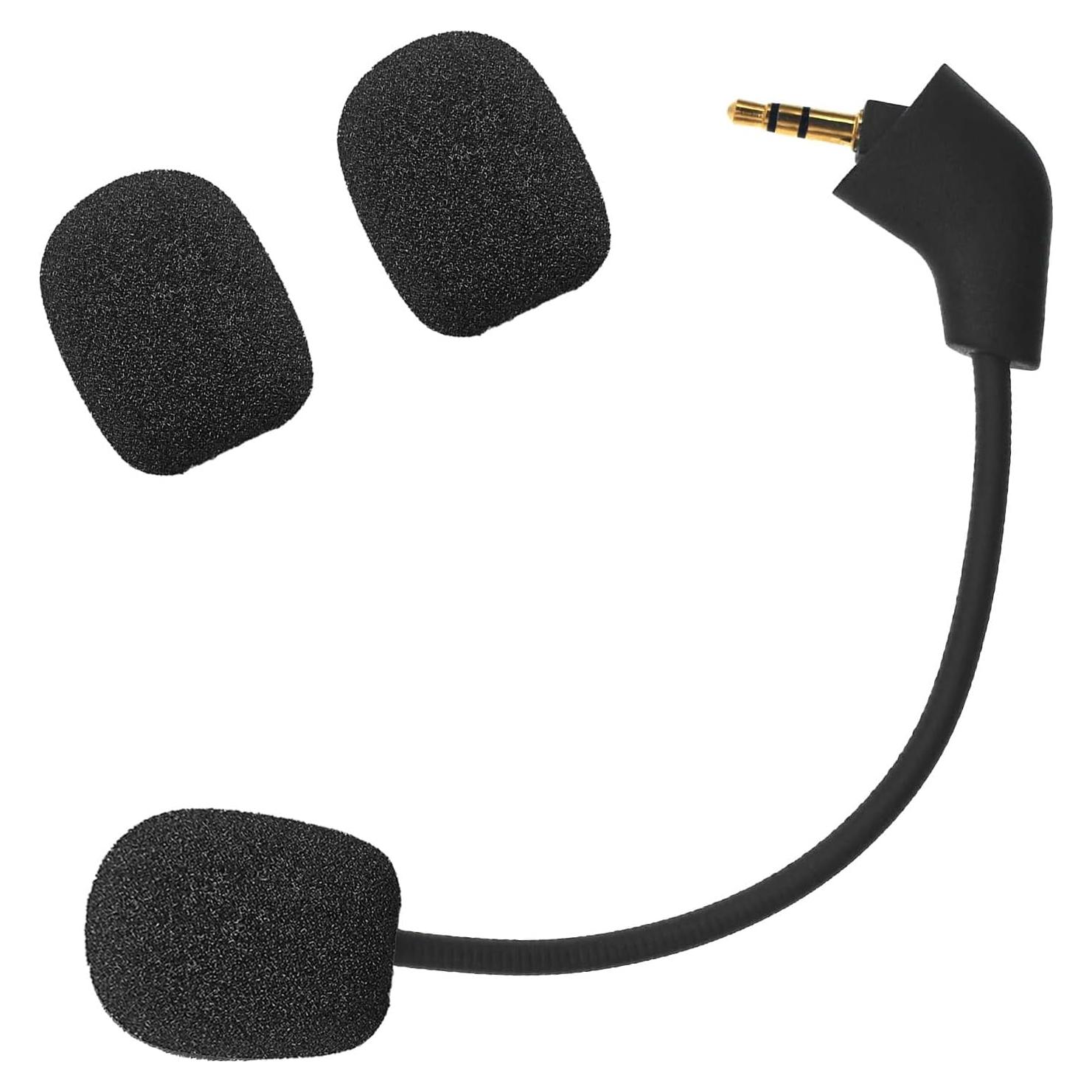 Mic Replacement Microphone Boom fits for Kingston HyperX Cloud II Cloud Core Cloud X Cloud Pro Silver 1st Version Gaming Headsets Noise Cancelling 3.5mm Jack Black