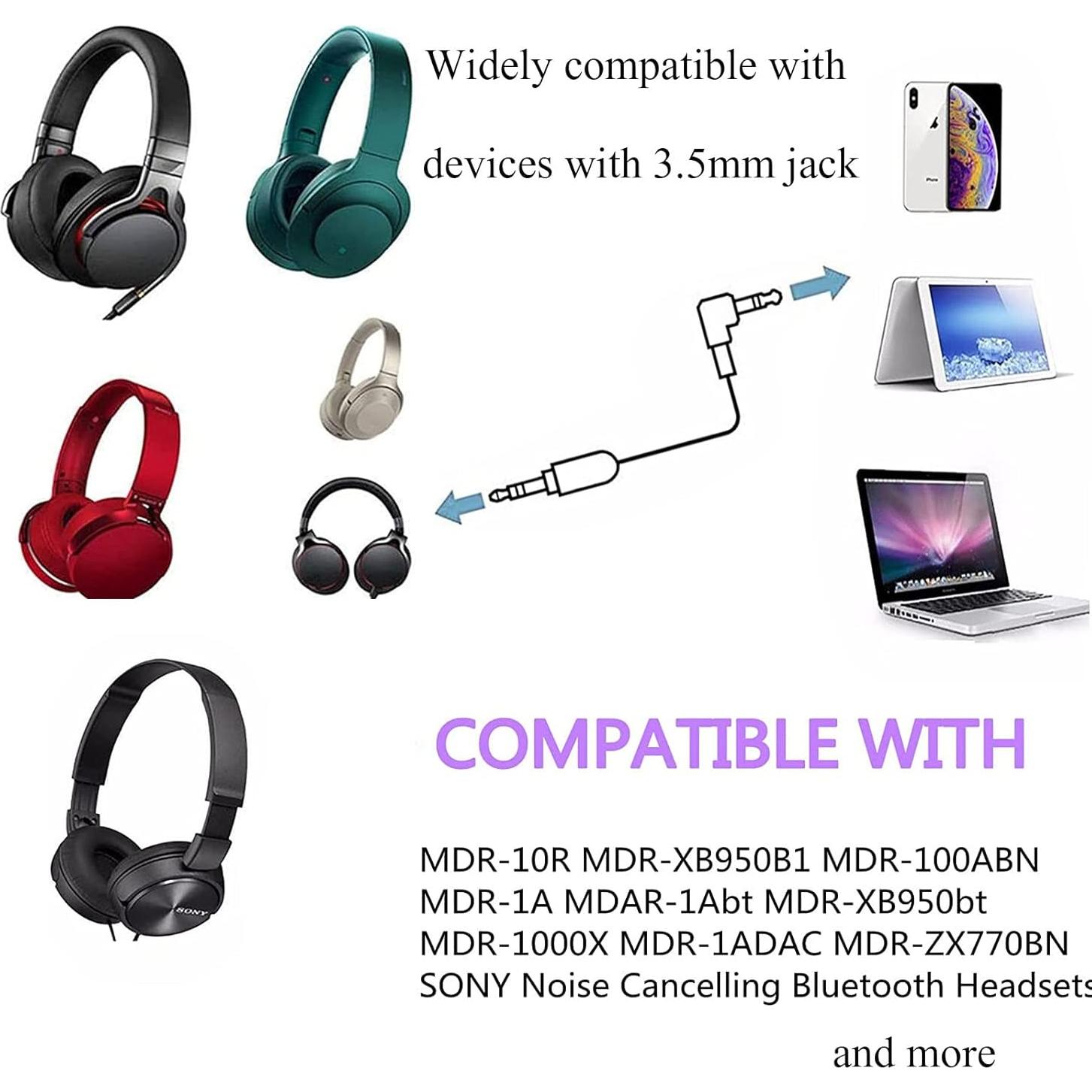 Cable de audio de reemplazo 3.5mm Tobysome para Sony WH-1000XM