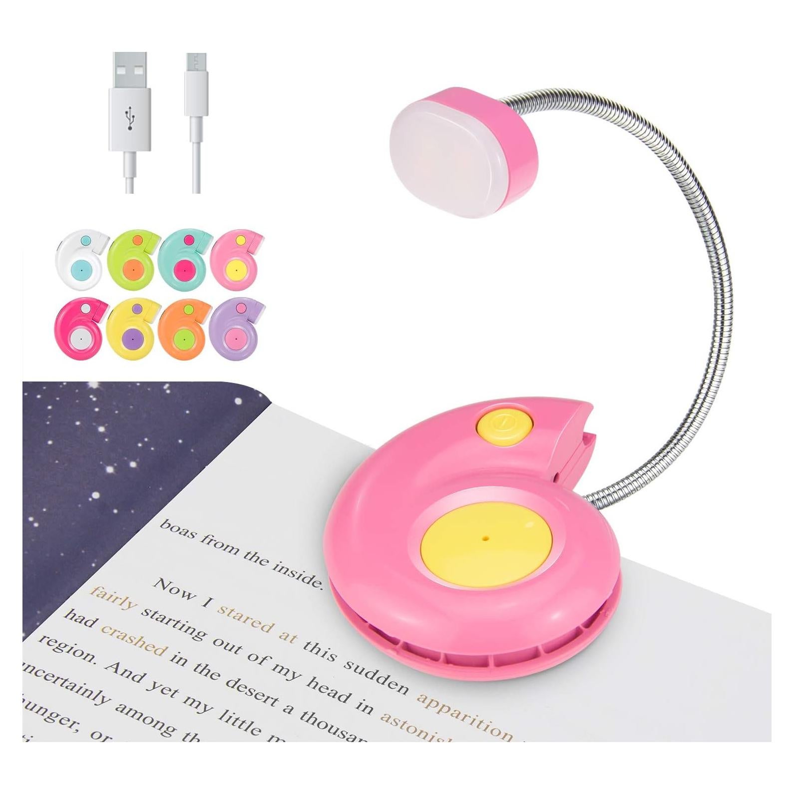 Luz de Libro Recargable LUXSWAY Rosa con Regulador de Brillo