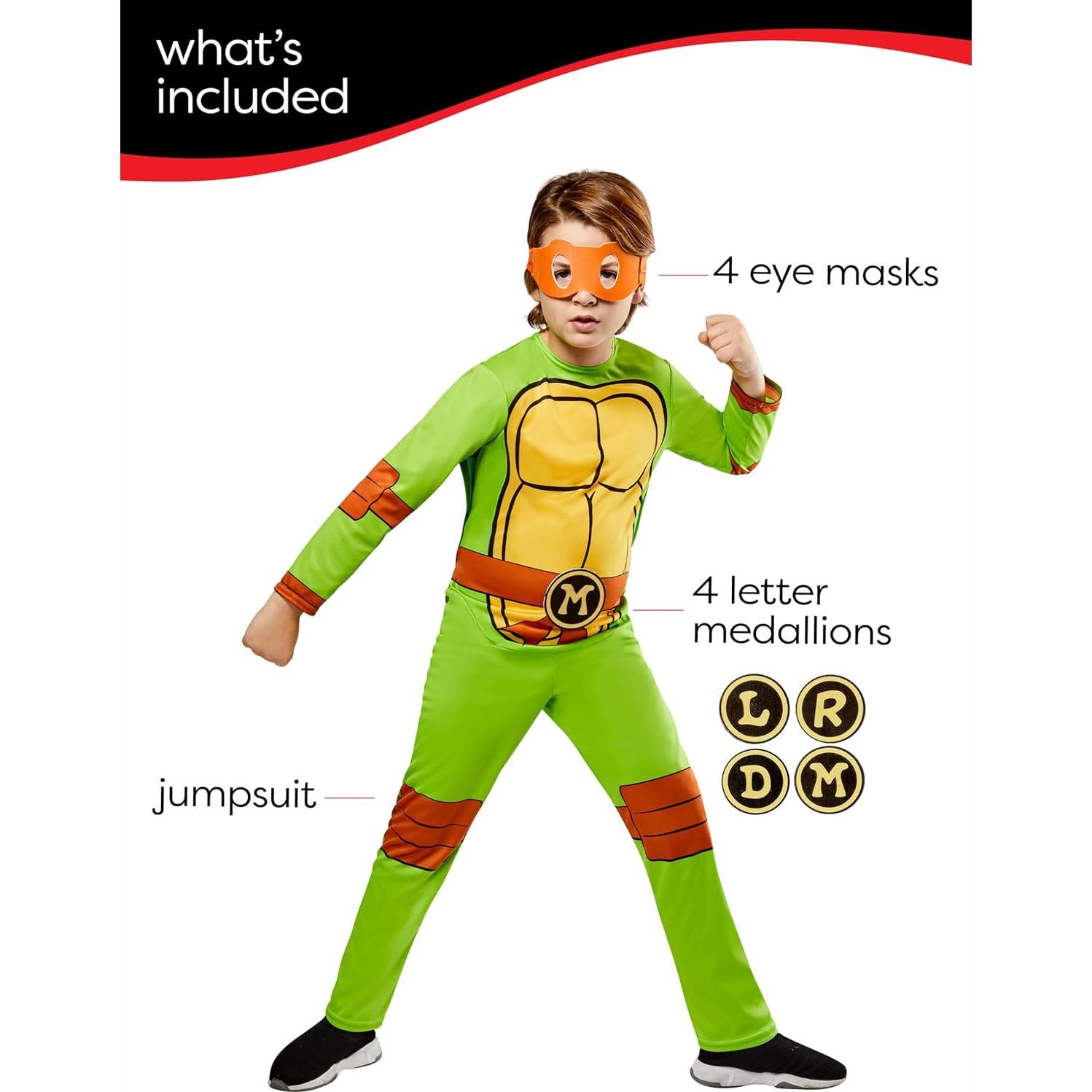 Disfraz de Tortugas Ninja Rubies para Niños - Mono y Máscara