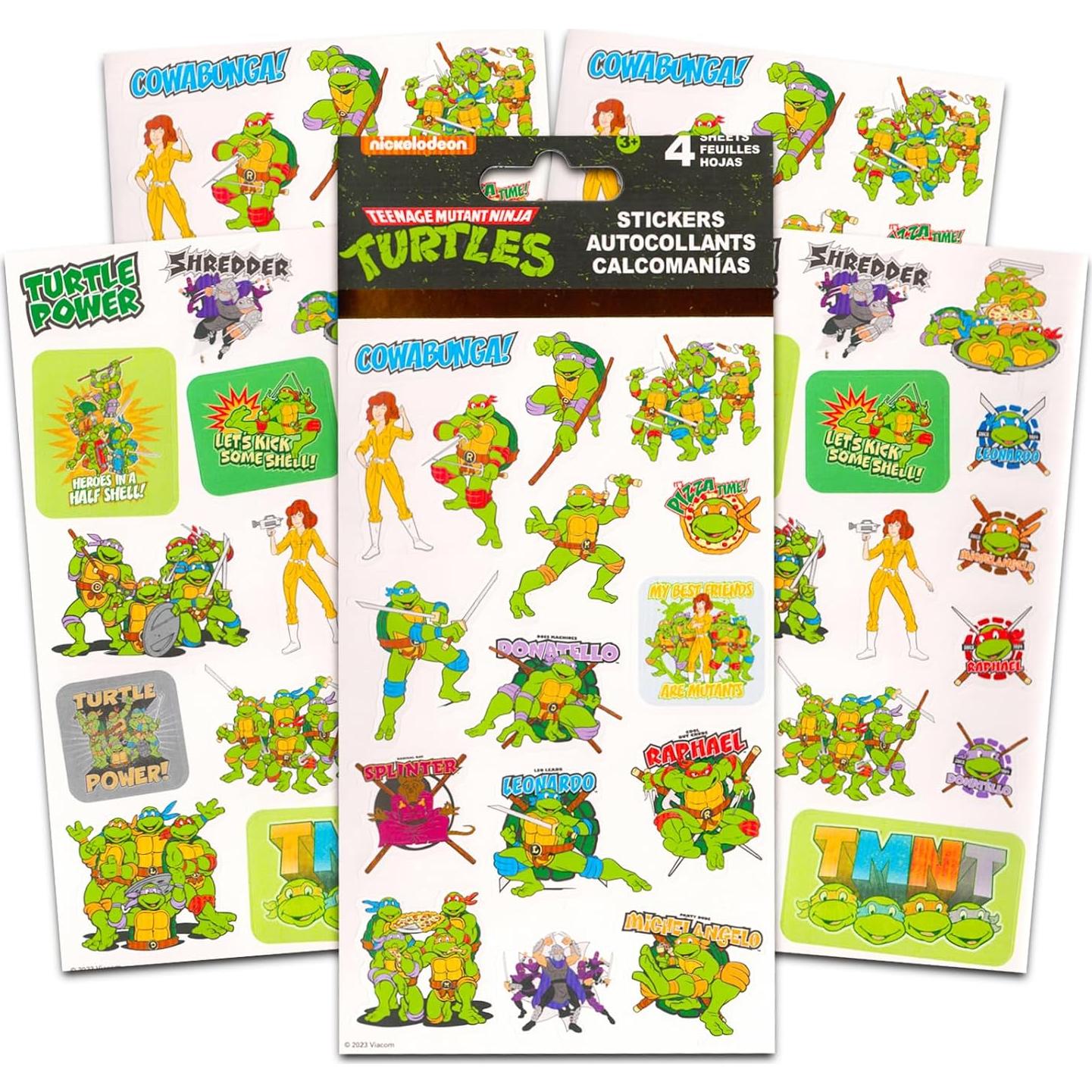 Set Stickers y Tatuajes Tortugas Ninja TMNT - 60 Stickers y 96 Tatuajes