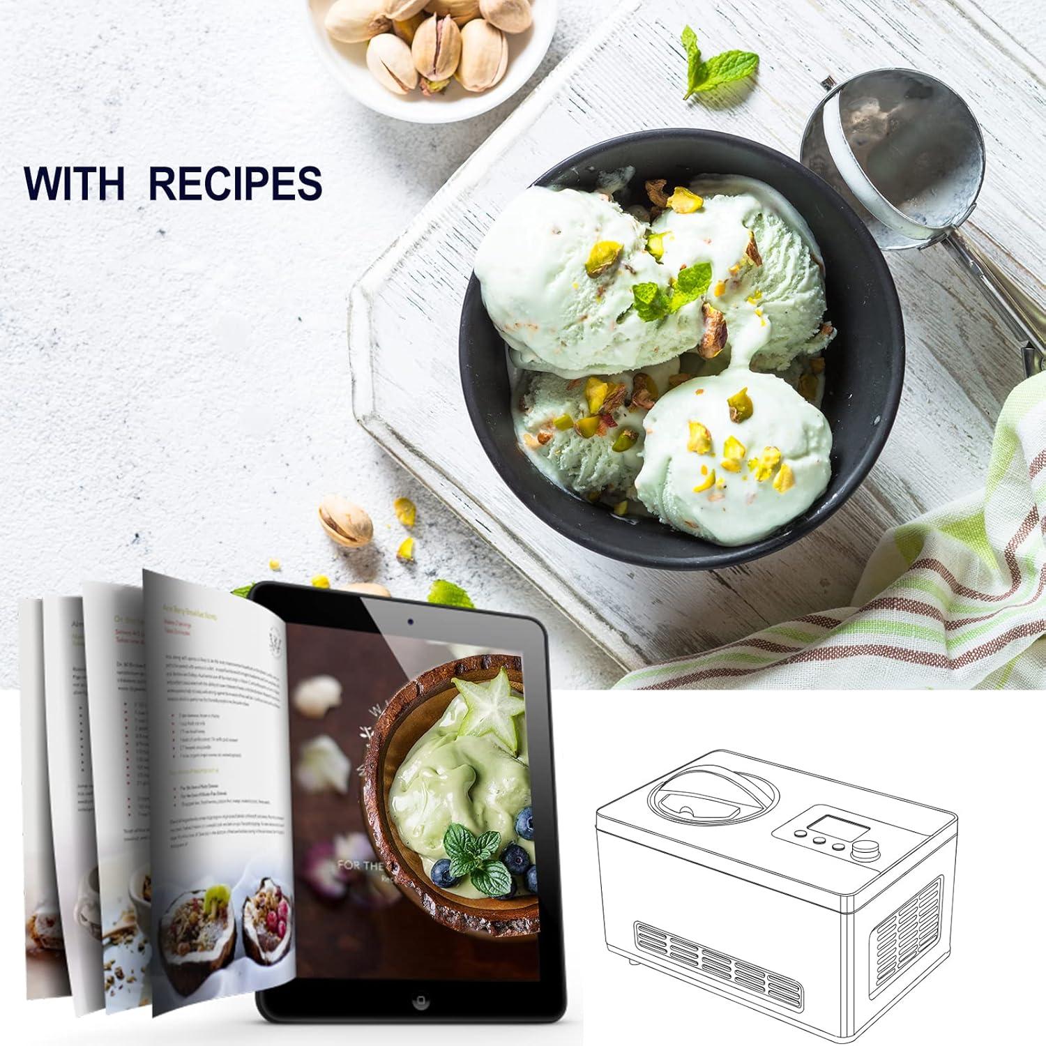 Máquina de Helados Homtone 1.99L Automática con Compresor