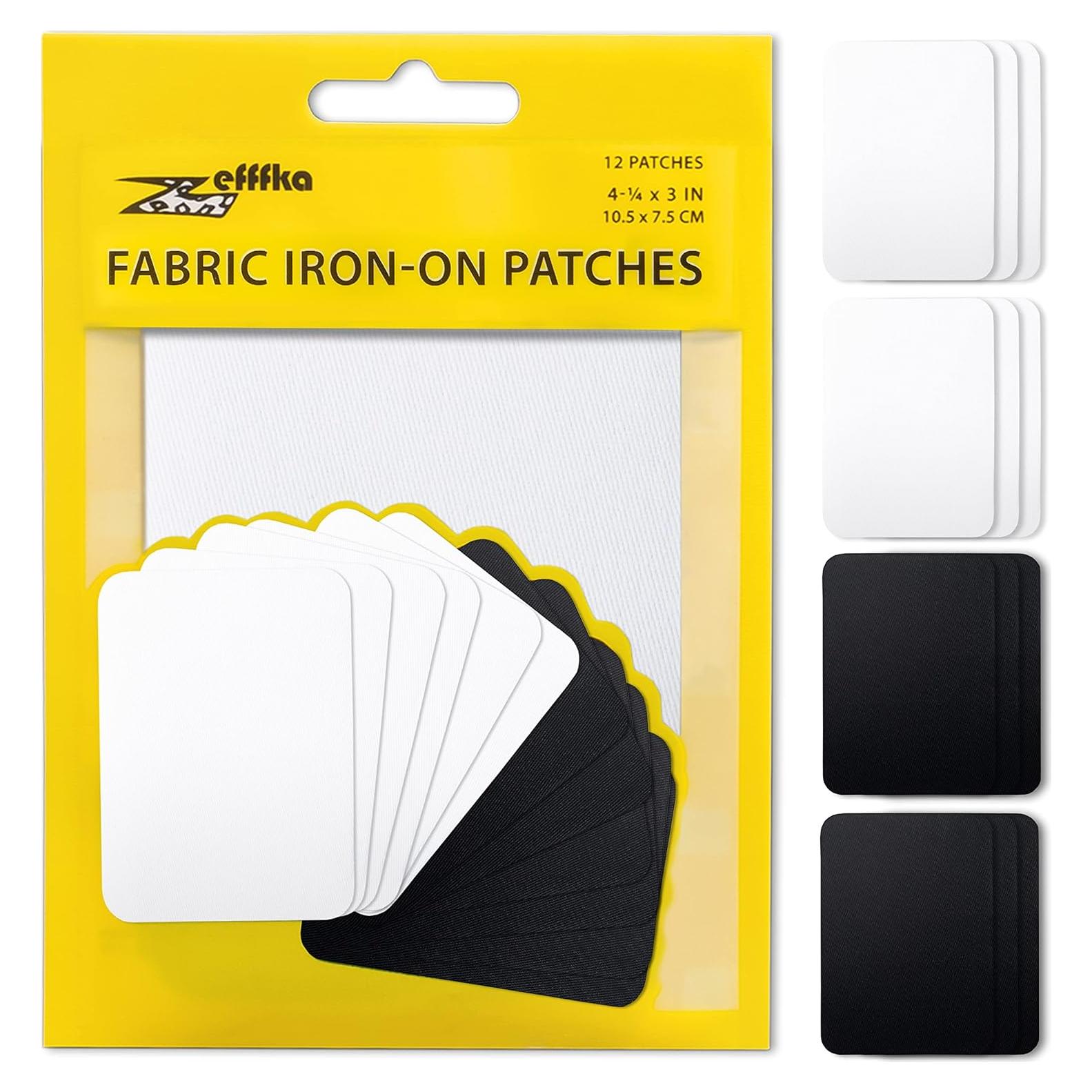 Parches de Tela ZEFFFKA para Planchar 12 Piezas Algodón 7.5x10.5cm