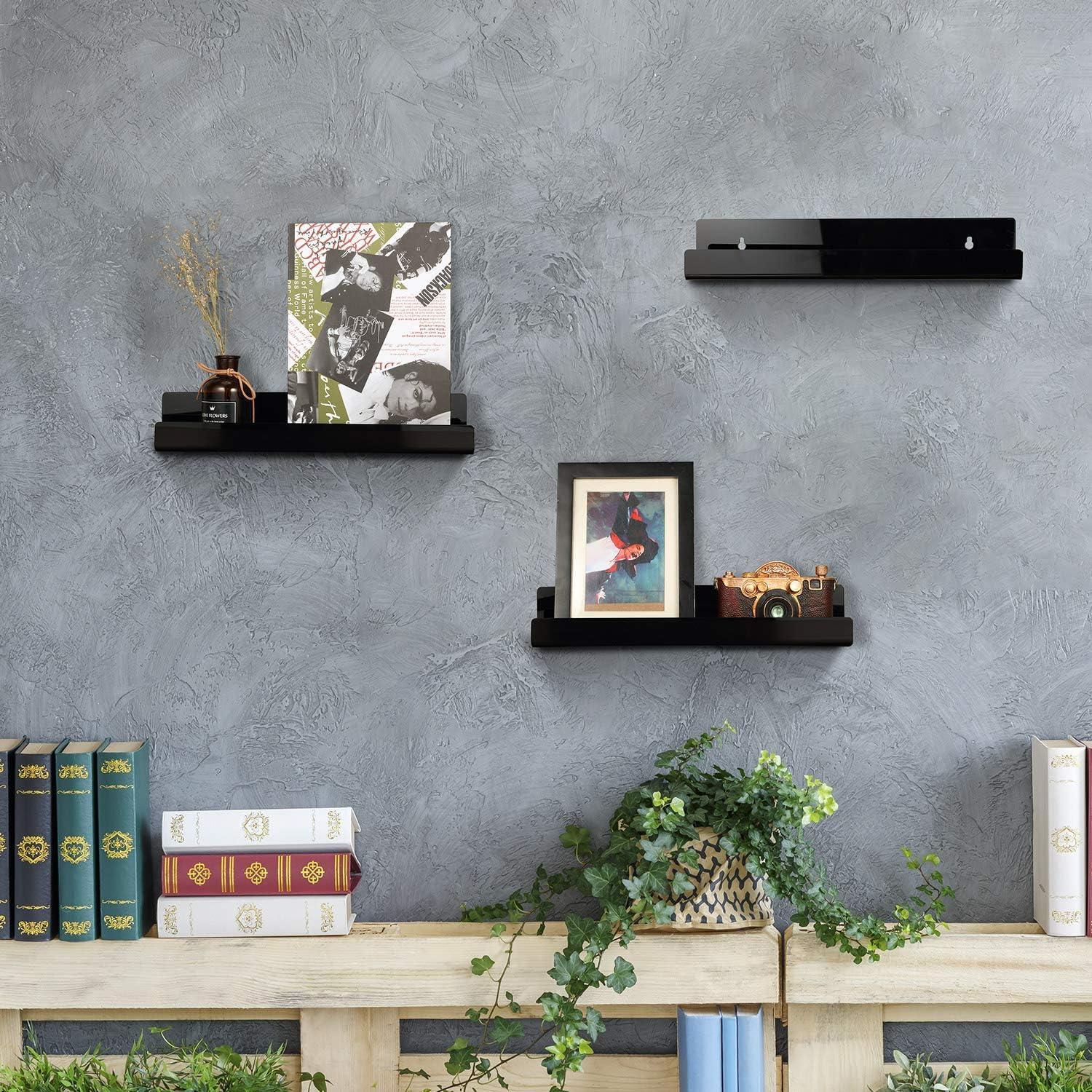 Estante Flotante de Acrílico Blulu 14" Negro - 8 Unidades