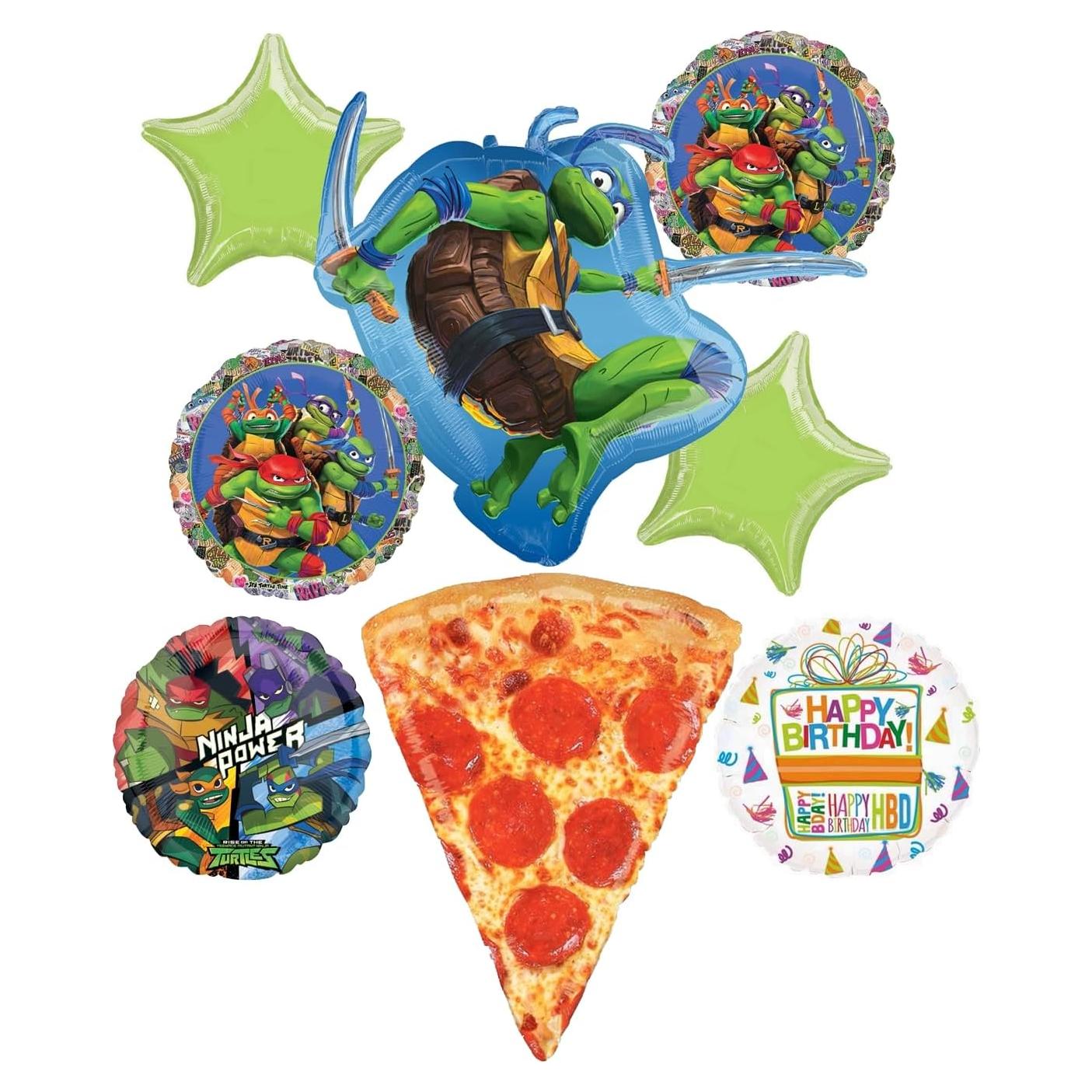 Globos de Fiesta TMNT Anagram - Paquete de 7 Globos