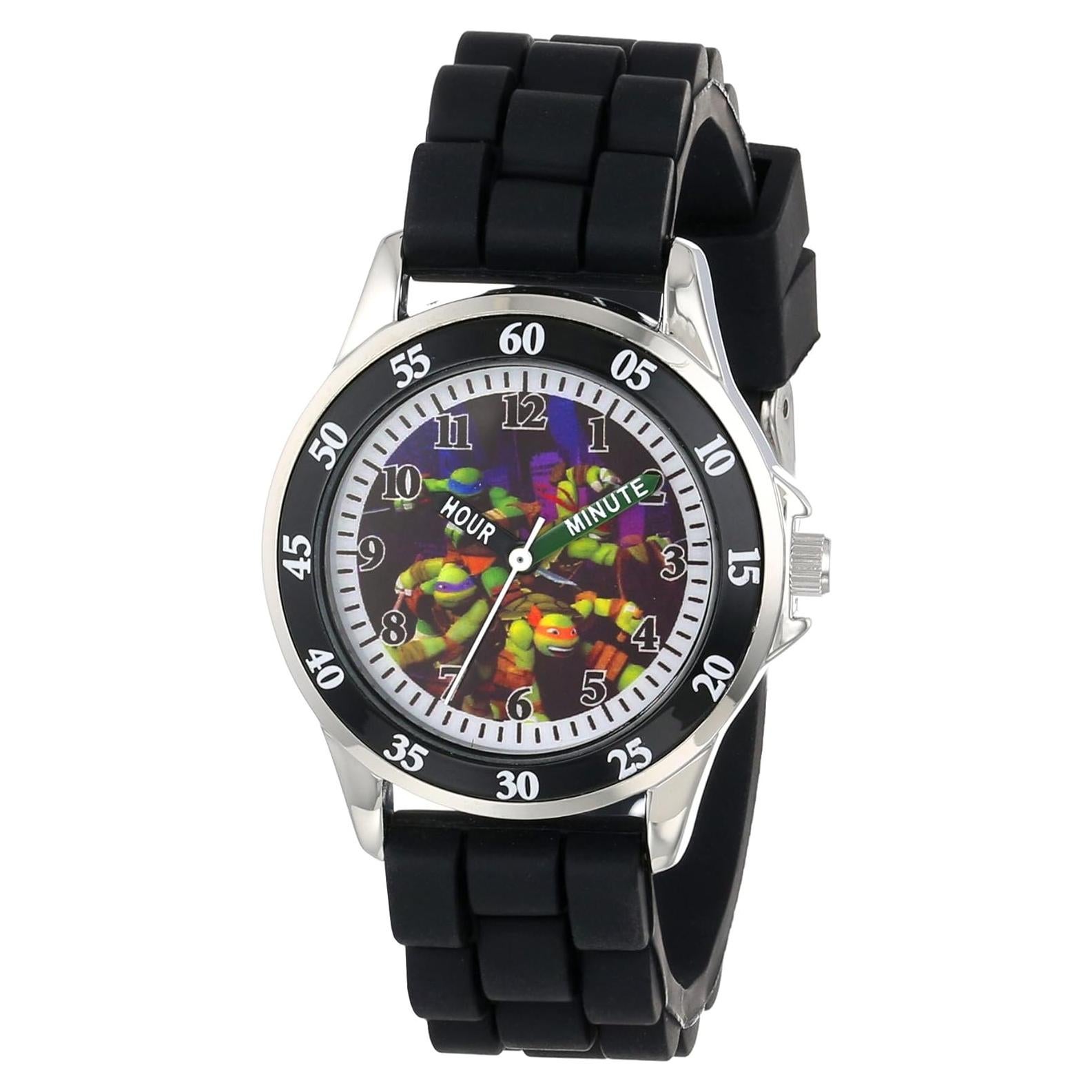 Reloj Infantil Tortugas Ninja TMNT Correa Silicona Negra