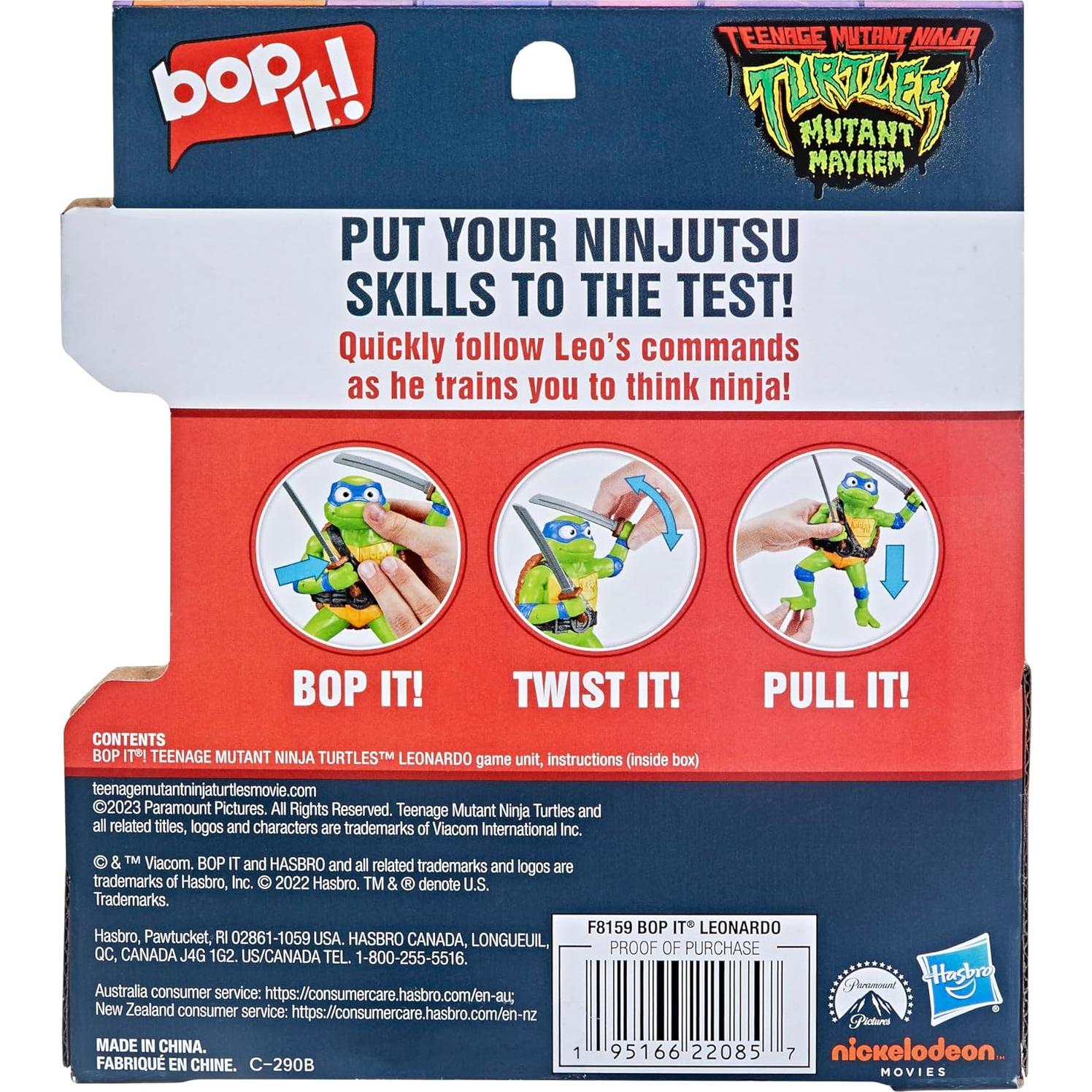 Bop It! Tortugas Ninja Leonardo Juego Electrónico 8+