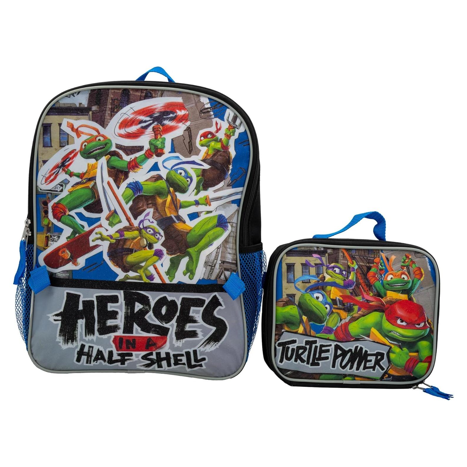 Mochila Escolar 2 Piezas Tortugas Ninja Azul 40,64 cm