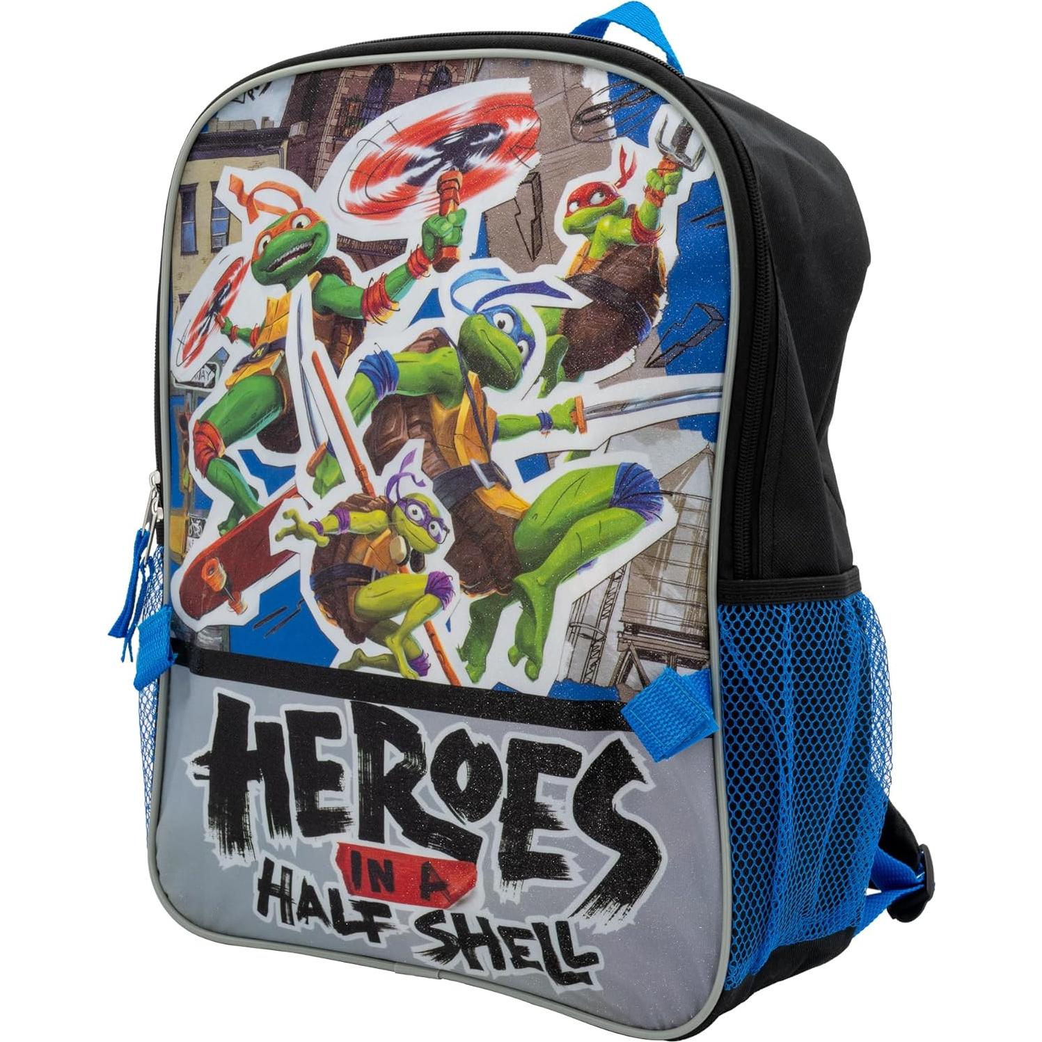 Mochila Escolar 2 Piezas Tortugas Ninja Azul 40,64 cm