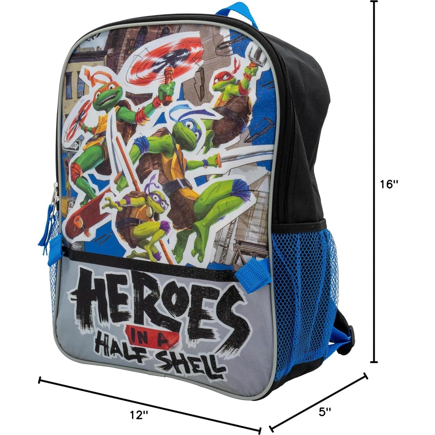 Mochila Escolar 2 Piezas Tortugas Ninja Azul 40,64 cm