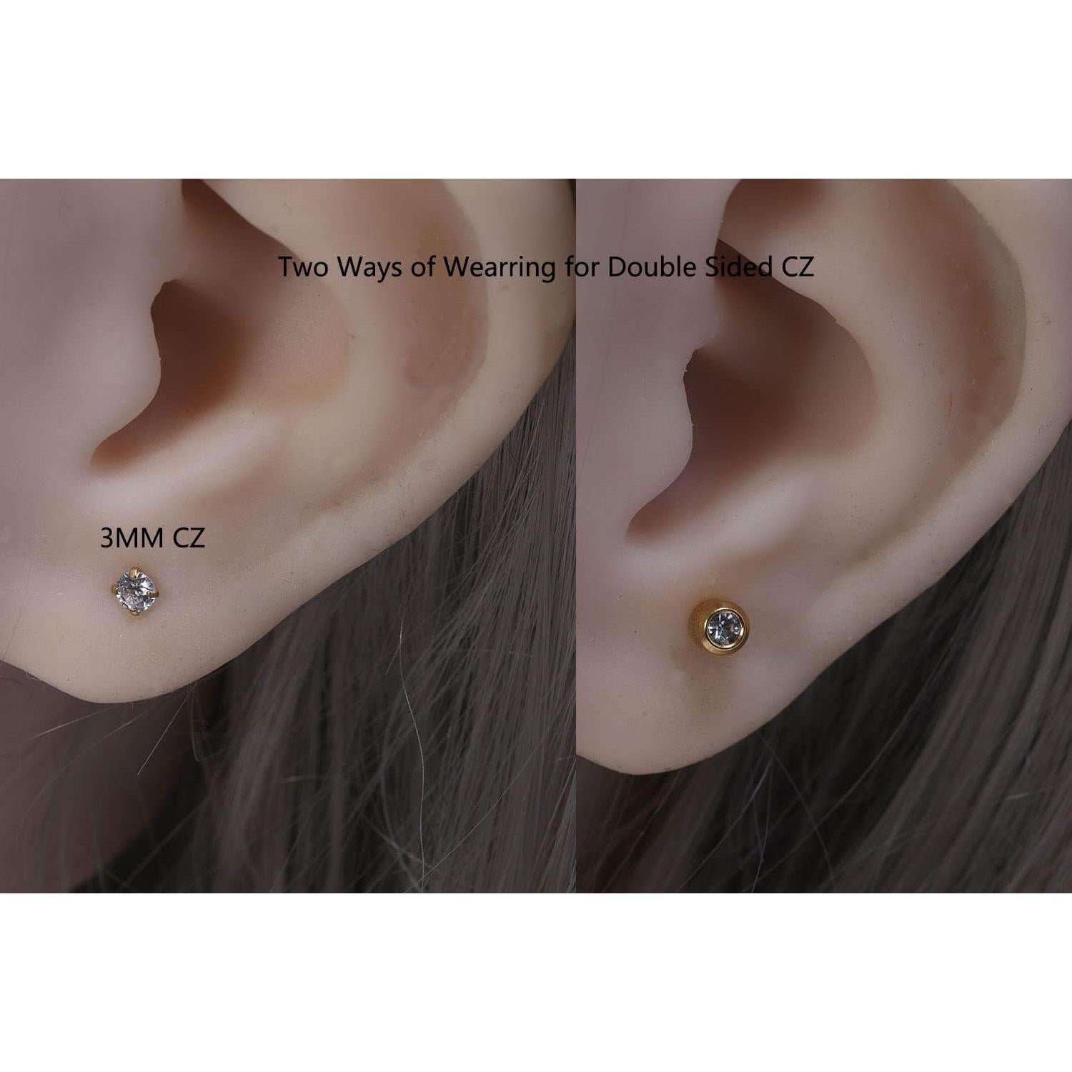 Pendientes de Titanio Hipoalergénico JLongo 3mm Negro