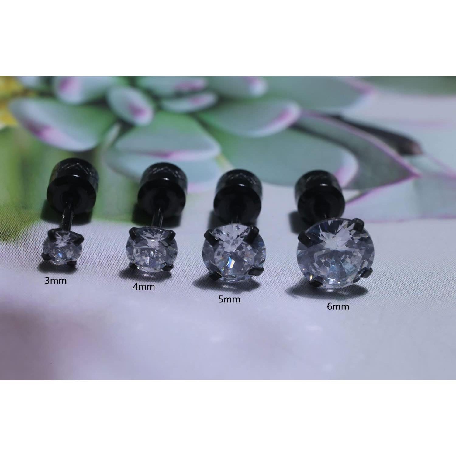 Pendientes de Titanio Hipoalergénico JLongo 3mm Negro