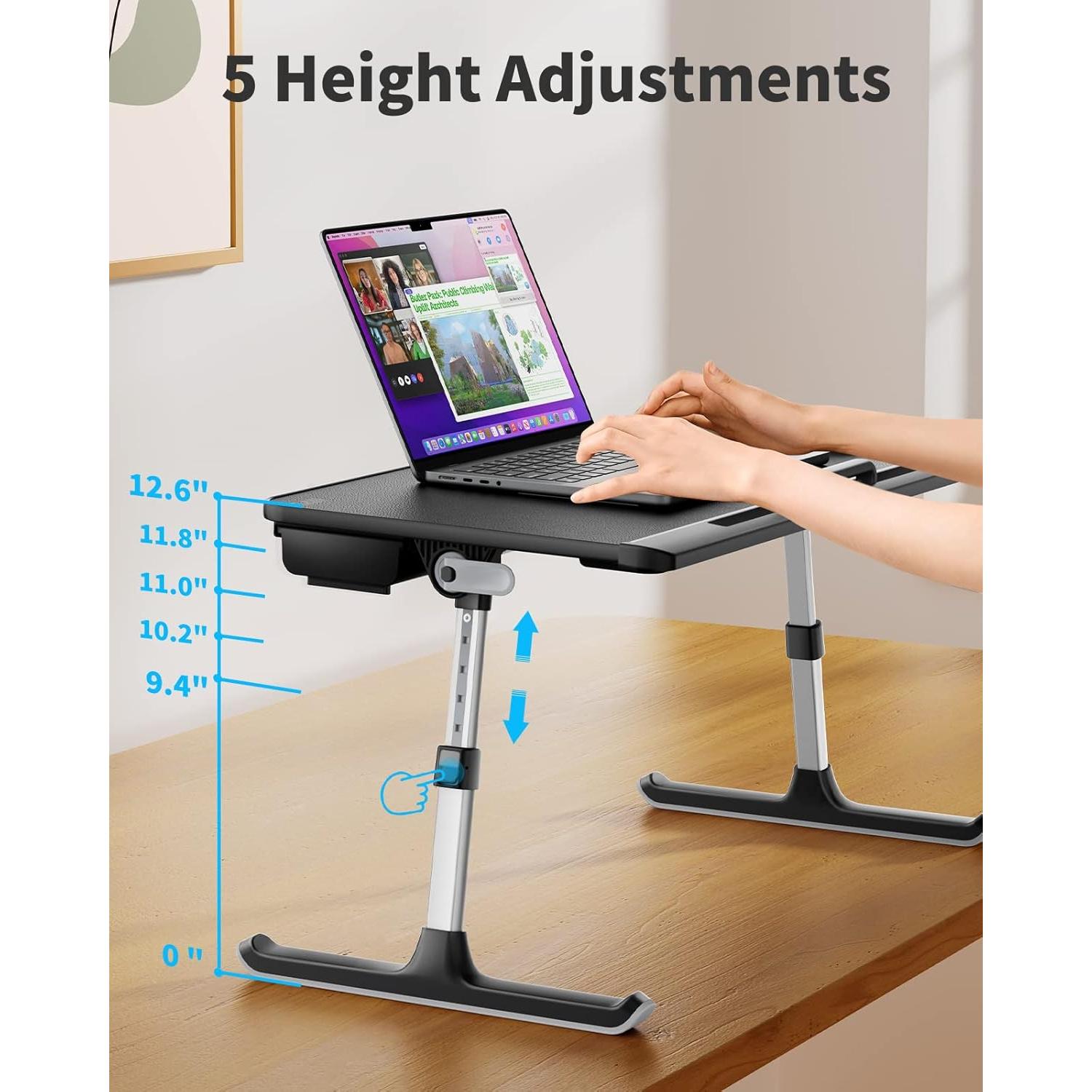 Mesa de Cama para Laptop SAIJI Plegable 60x32cm Antideslizante