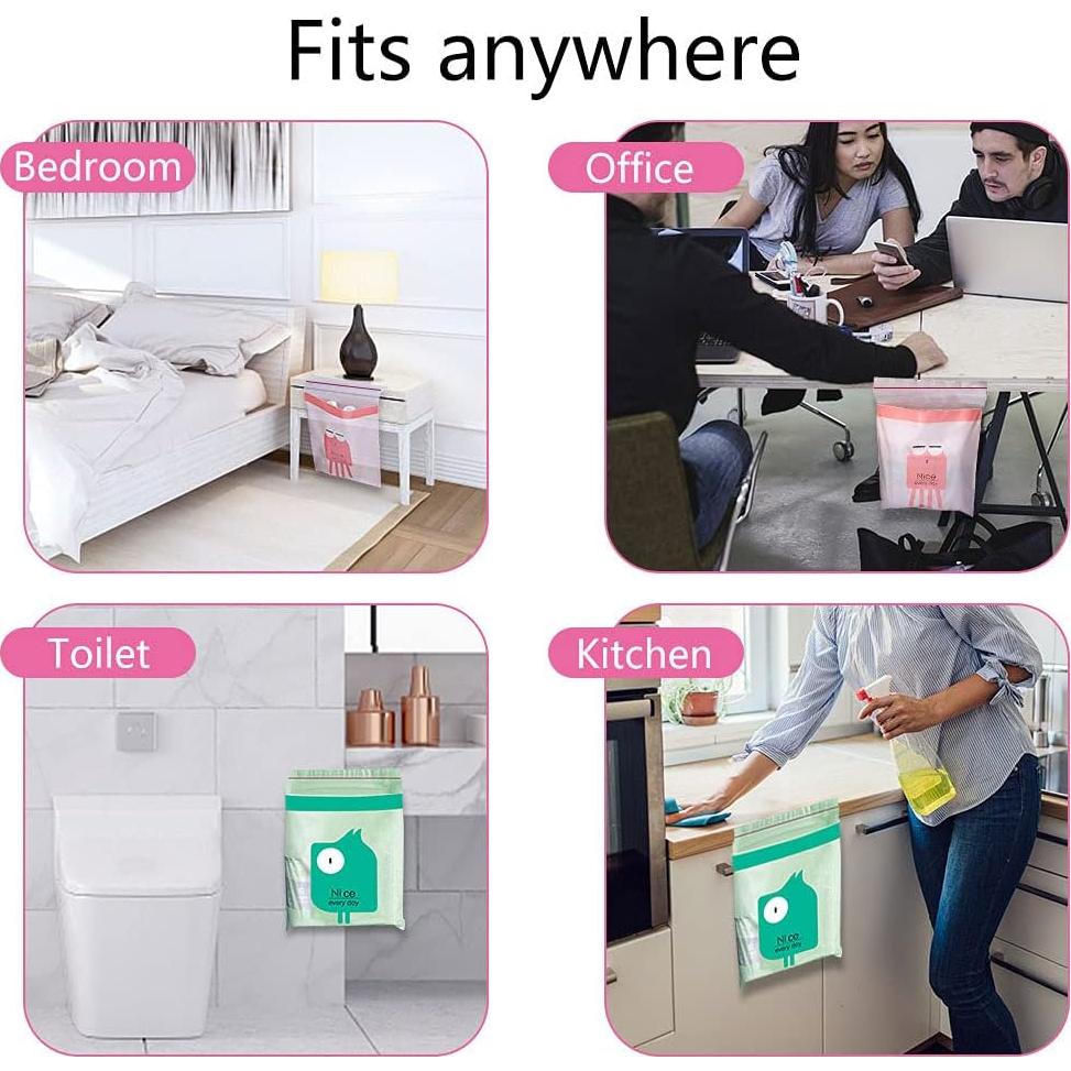 Bolsas de Basura Portátiles AOBIS 30PCS Impermeables Verde Rosa