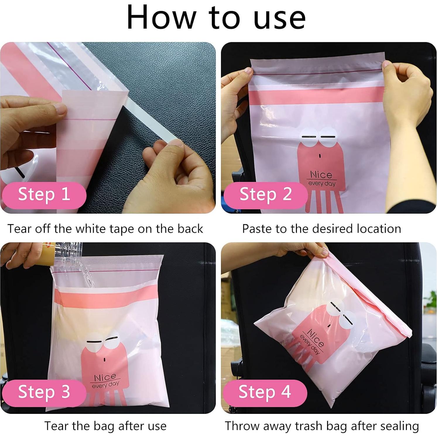 Bolsas de Basura Portátiles AOBIS 30PCS Impermeables Verde Rosa